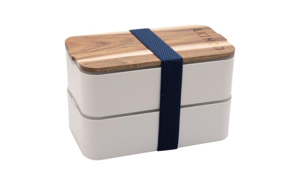 Akinod Lunchbox 1,4 l, 20 × 15 × 20 cm, Polyethylen (PE), weiss, 2-teilig