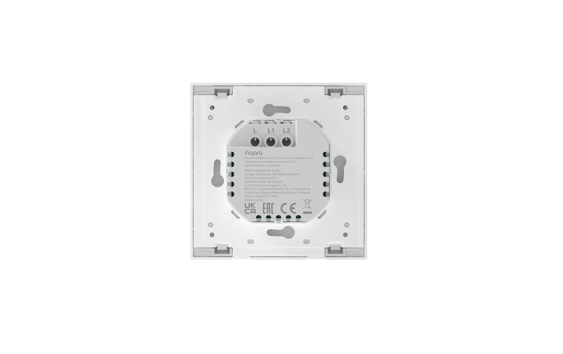 Aqara H1 – Smart-Taster – Zigbee, 2 Tasten, mit Neutralleiter – für Apple HomeKit, Amazon Alexa