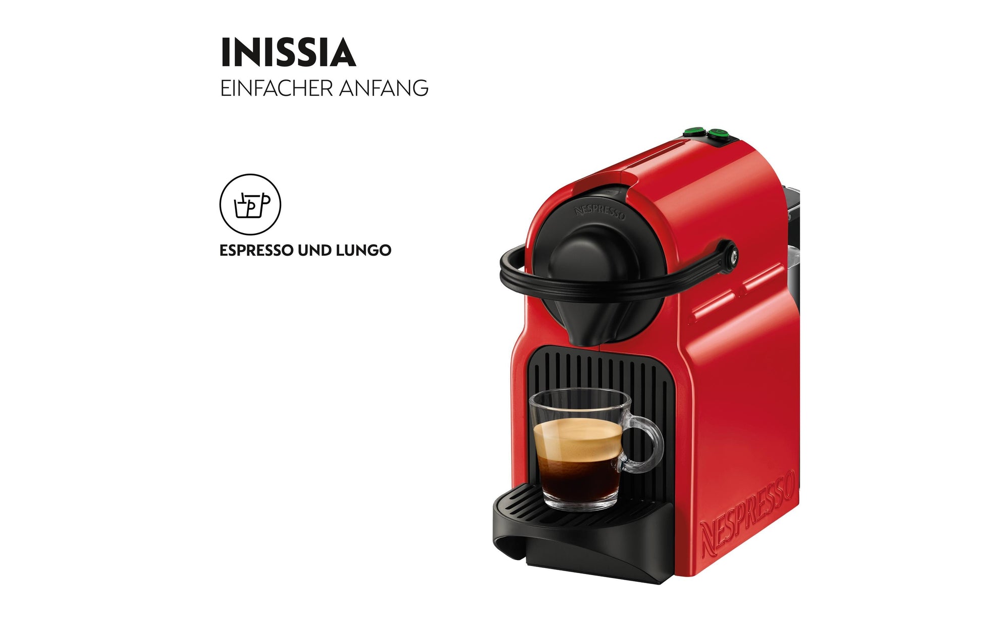 Krups Inissia XN1005 Kapselmaschine – für Nespresso-Kapseln, 19 bar, 0,7 l, Rot