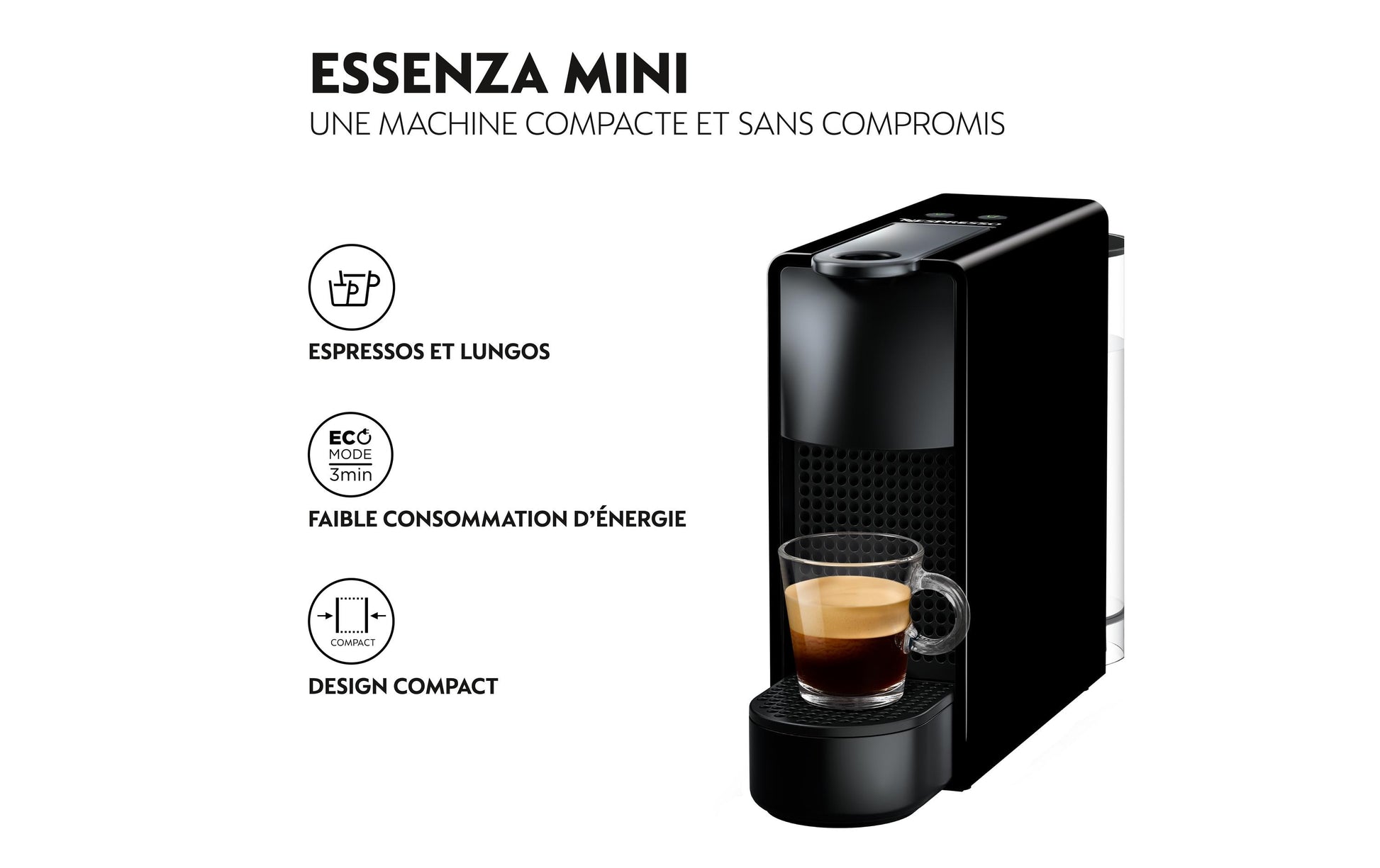 Krups Essenza Mini XN1108 Kapselmaschine – für Nespresso-Kapseln, 19 bar, 0,6 l, Schwarz