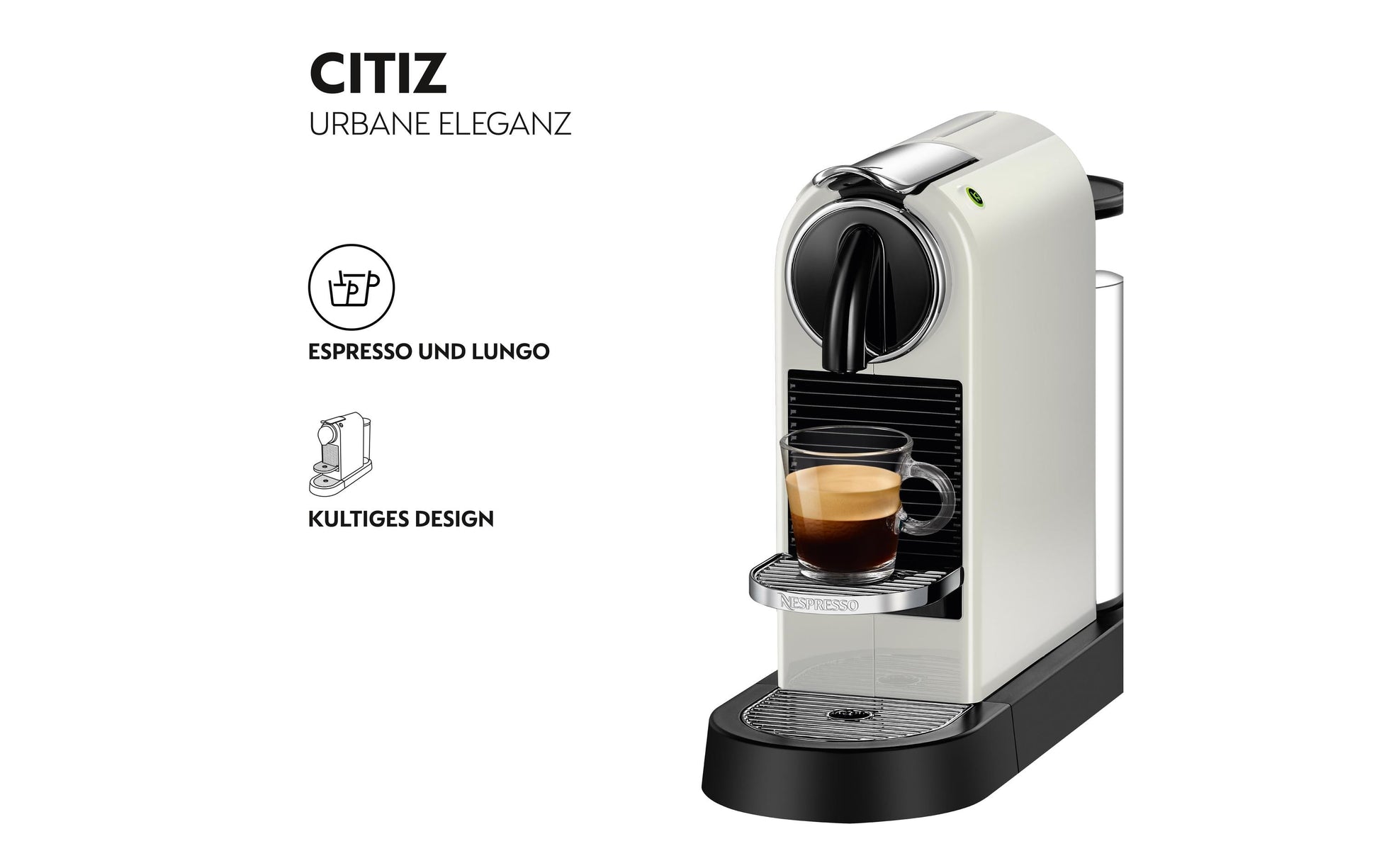 De’Longhi Citiz EN167.W Kapselmaschine – für Nespresso-Kapseln, 19 bar, 1 l, Weiss