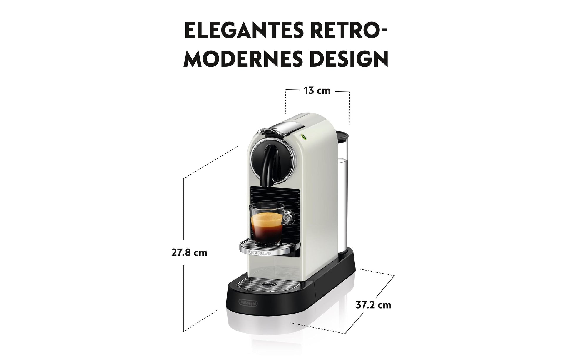 De’Longhi Citiz EN167.W Kapselmaschine – für Nespresso-Kapseln, 19 bar, 1 l, Weiss