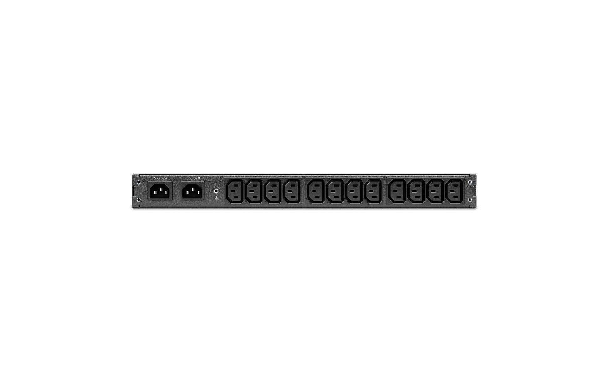 APC Rack-ATS – 230 V, 10 A, C14 IN, 12× C13 OUT, 1U – Schwarz