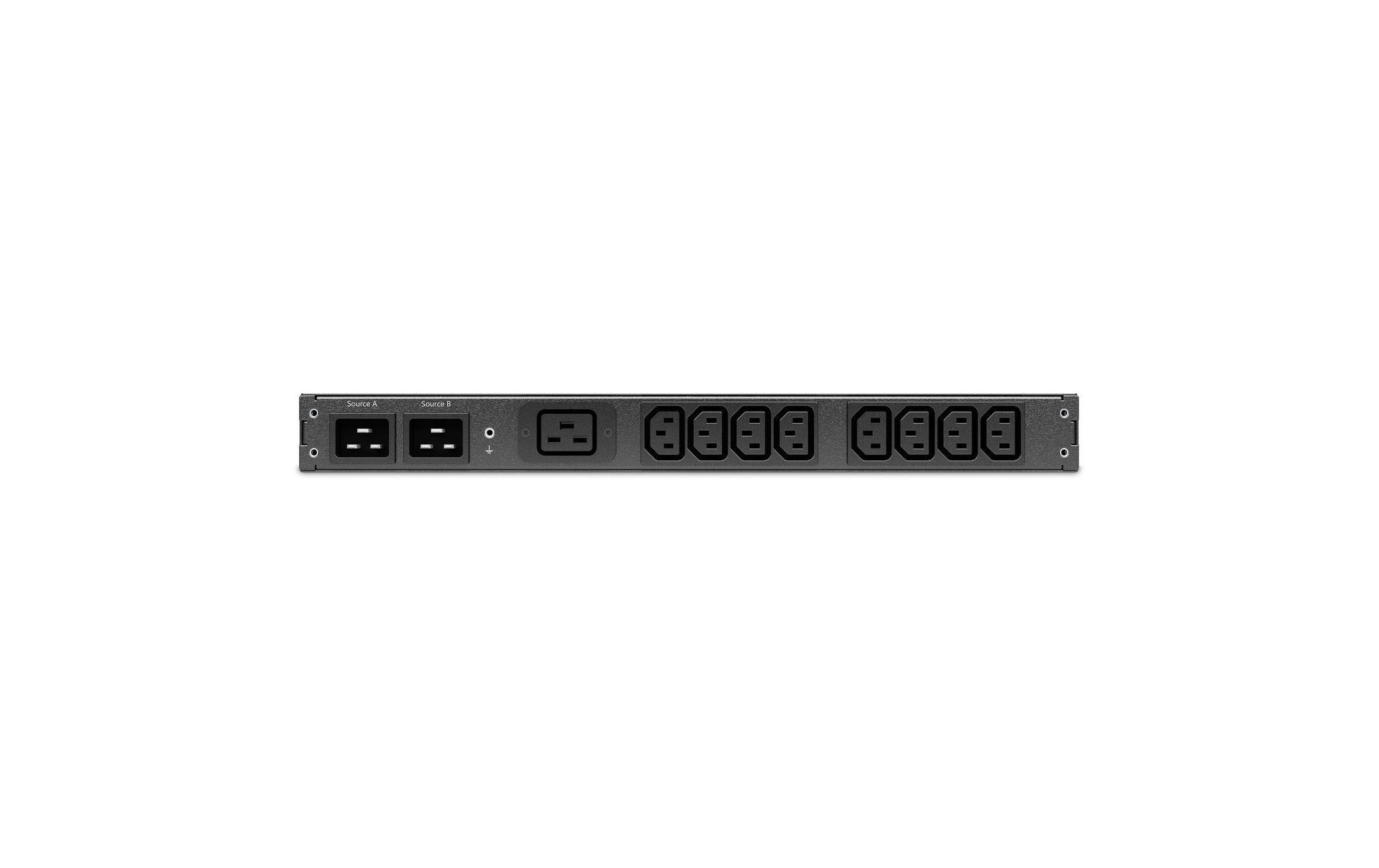 APC Rack-ATS – 207–253 V, 16 A, 8× C13 + 1× C19 OUT, 1U – Schwarz – AP4423A