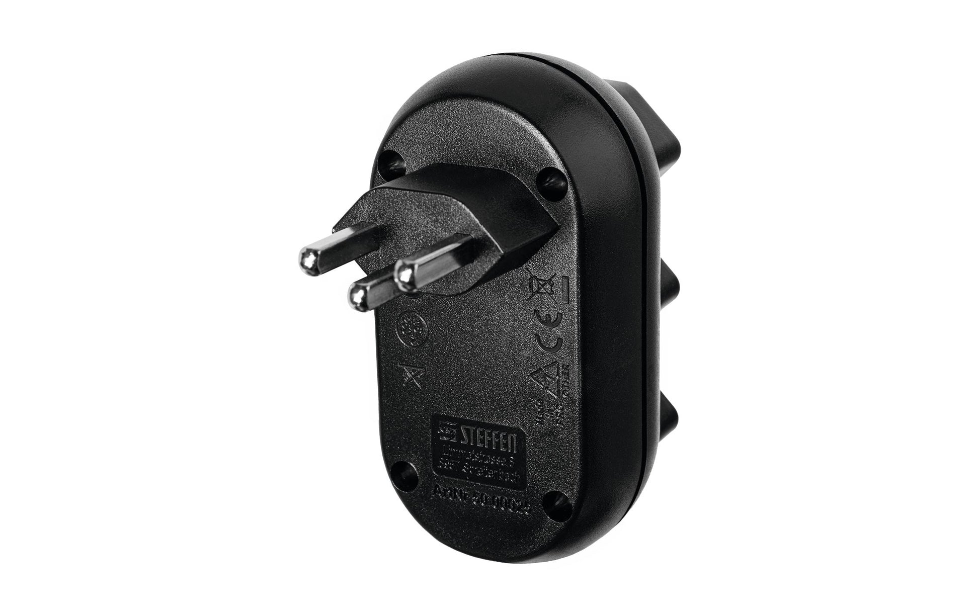 Steffen STRONG Steckdosenleiste, 3×T23, ohne Schalter, 0,1 m, Eingang T23 – schwarz