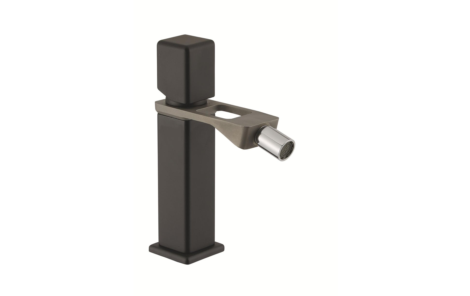 Webert ONE-X Bidetbatterie – Anschluss 3/8", Höhe 190 mm, Schlauch 0,5 m, Schwarz/Edelstahl, für Bidet