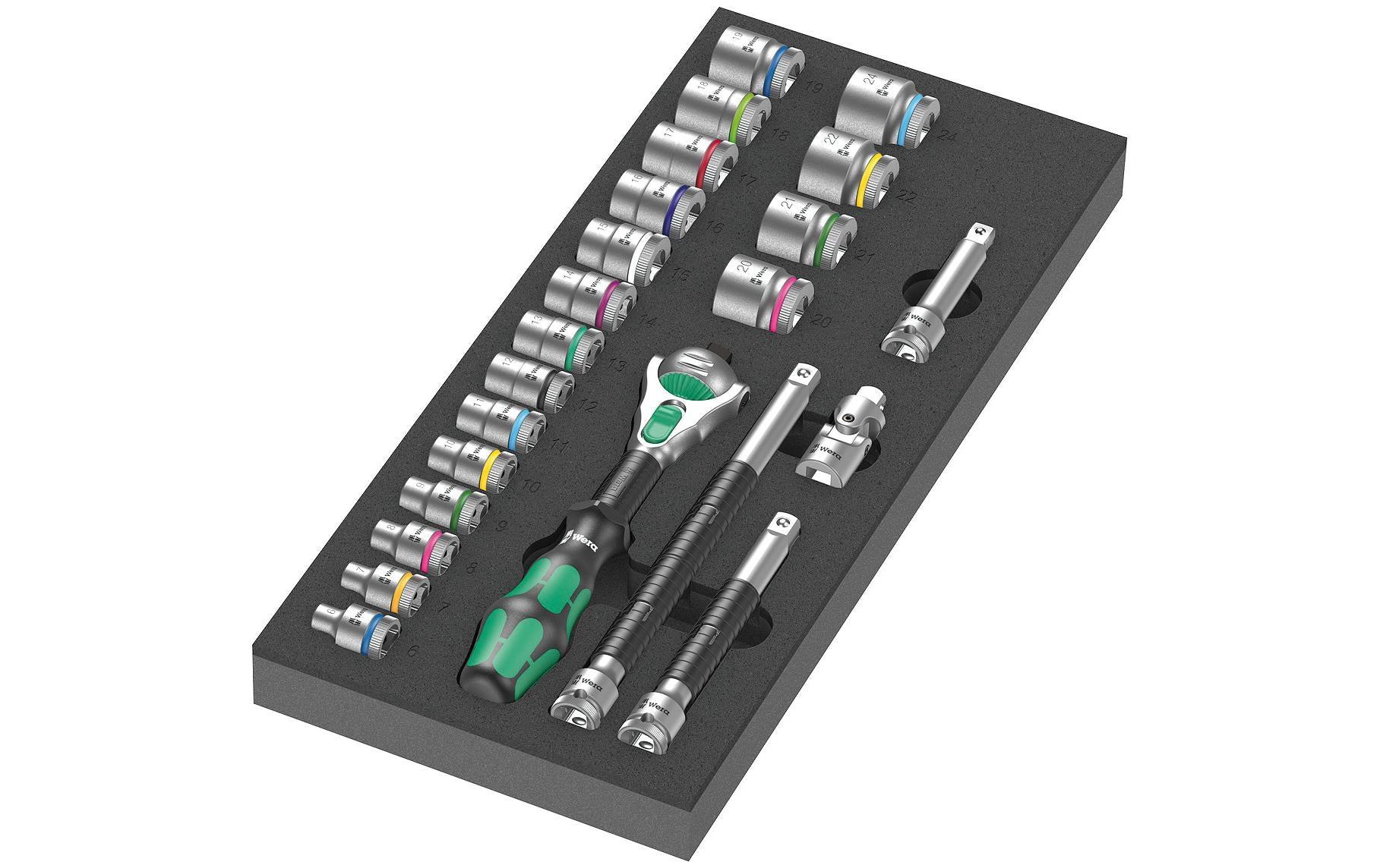 Wera 8000 B Zyklop Stecknuss-/Knarrensatz – Antrieb 3/8", 23-teilig