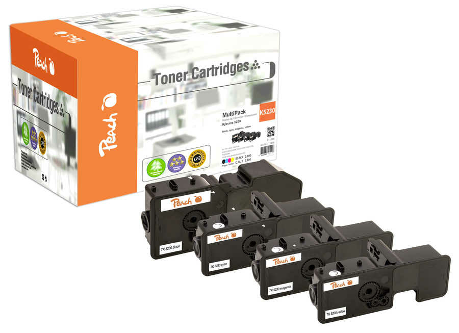 Peach Toner-Multipack TK-5230 – BK/C/M/Y, BK 2600, C/M/Y 2200 Seiten