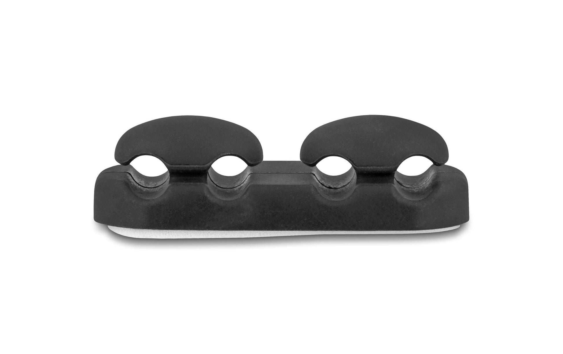 DeLOCK Kabelhalter, selbstklebend, 4 Durchführungen, Ø 6 mm, 2er-Pack – schwarz