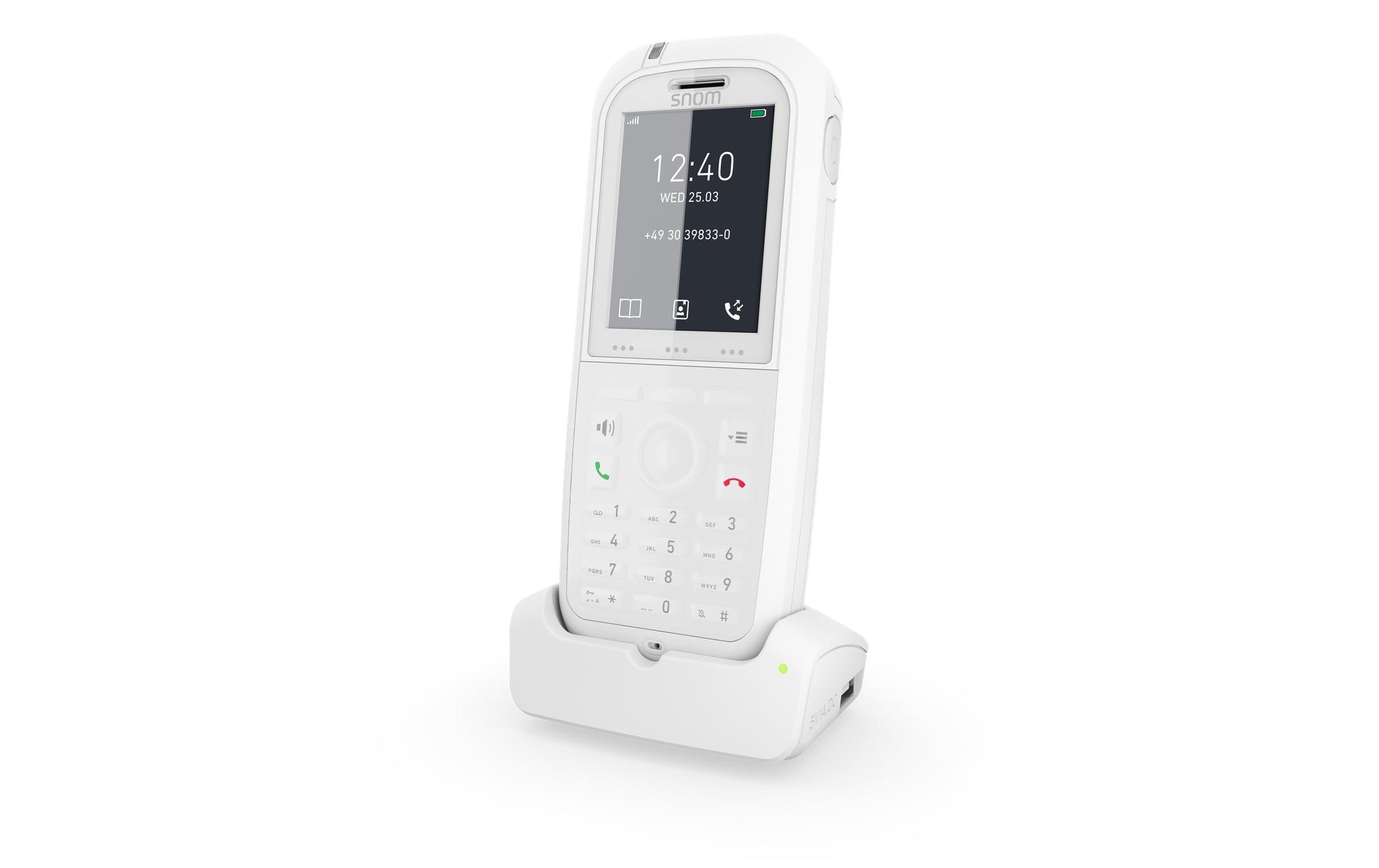 Snom M90 – WLAN-Telefon (Handgerät), für Snom M300, M700 und M900, DECT, Bluetooth, Weiss