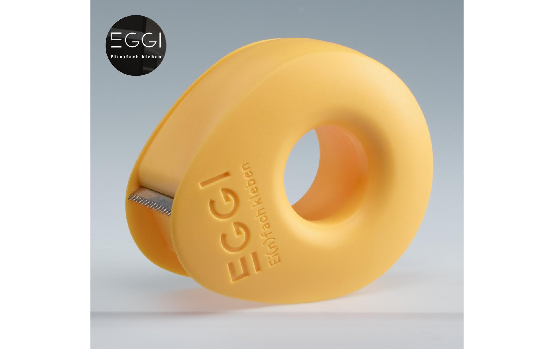 Eggi Handabroller – für Klebeband bis 19 mm × 10 m, Recycling-Kunststoff, Orange