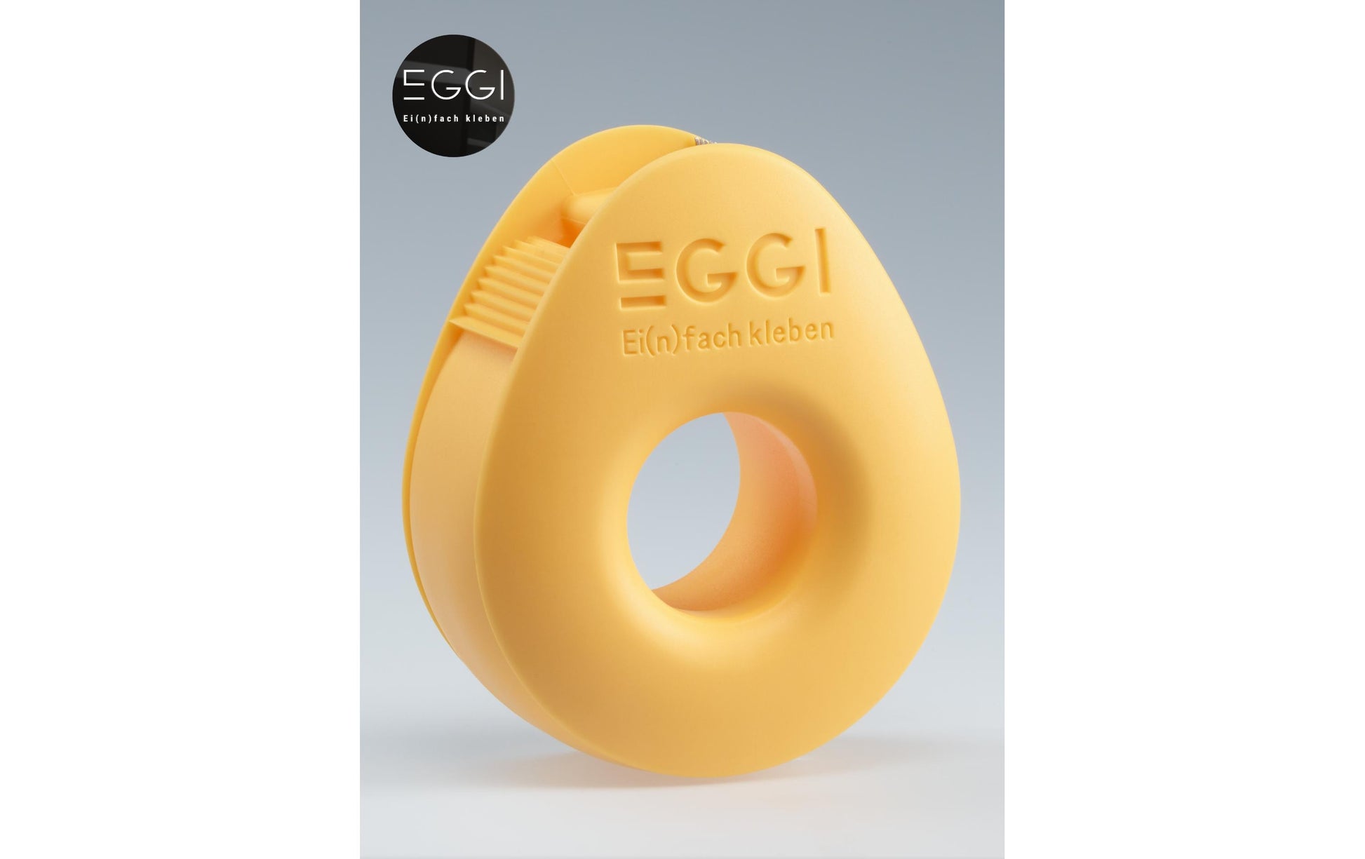 Eggi Handabroller – für Klebeband bis 19 mm × 10 m, Recycling-Kunststoff, Orange