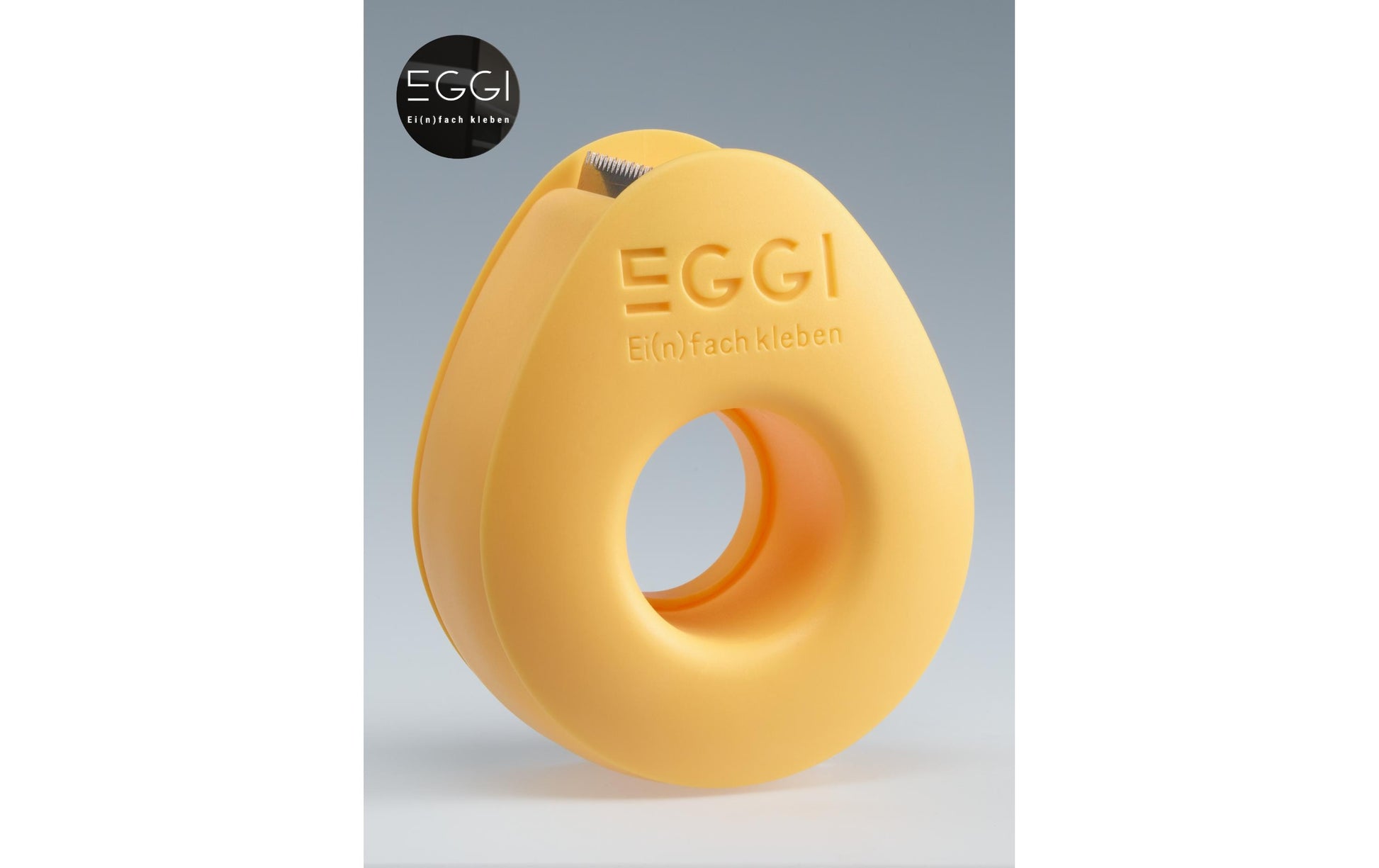 Eggi Handabroller – für Klebeband bis 19 mm × 10 m, Recycling-Kunststoff, Orange
