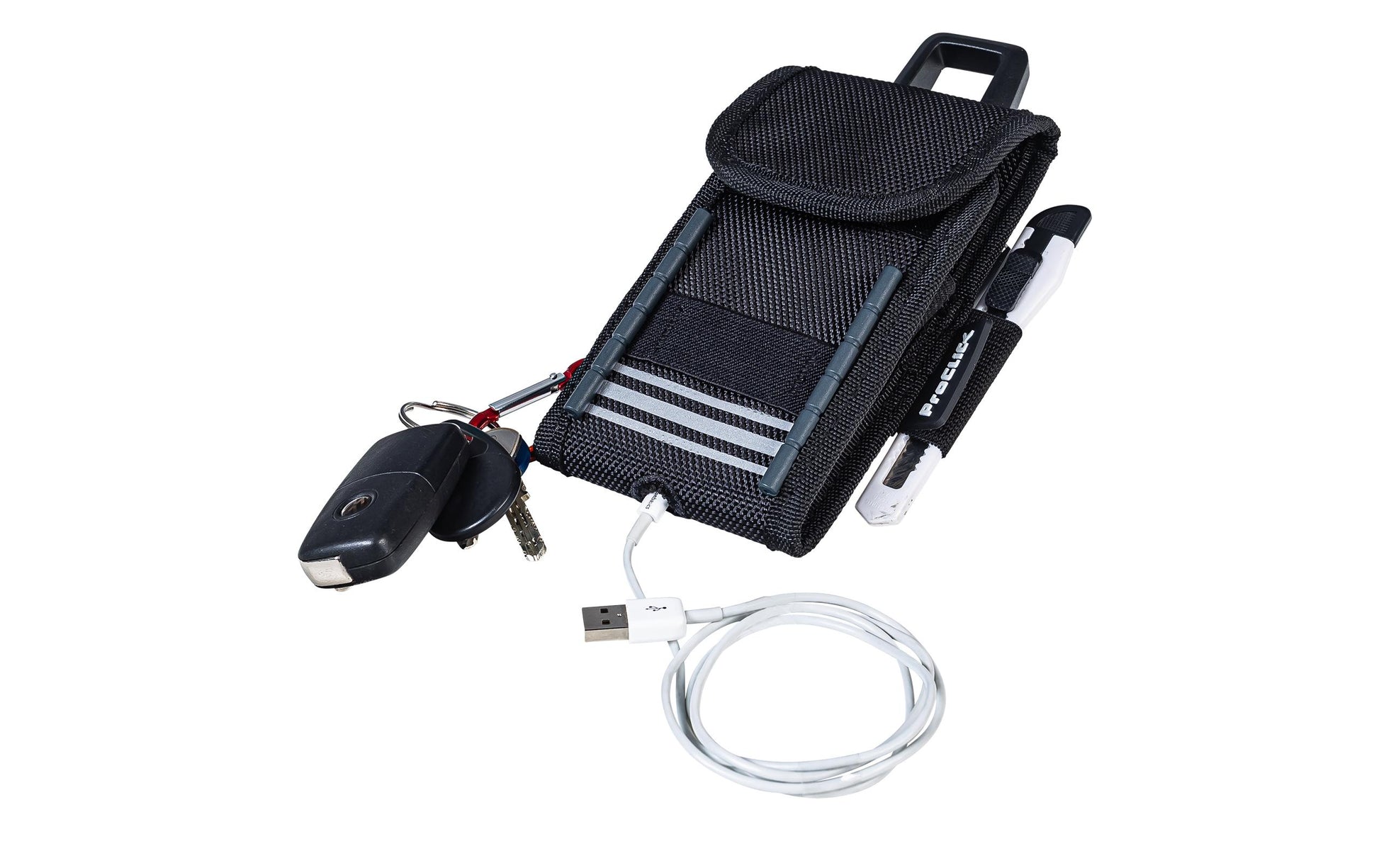 ProClick Gürteltasche – mit Klettverschluss, Schwarz, Polyester, B 120 × H 210 × T 50 mm