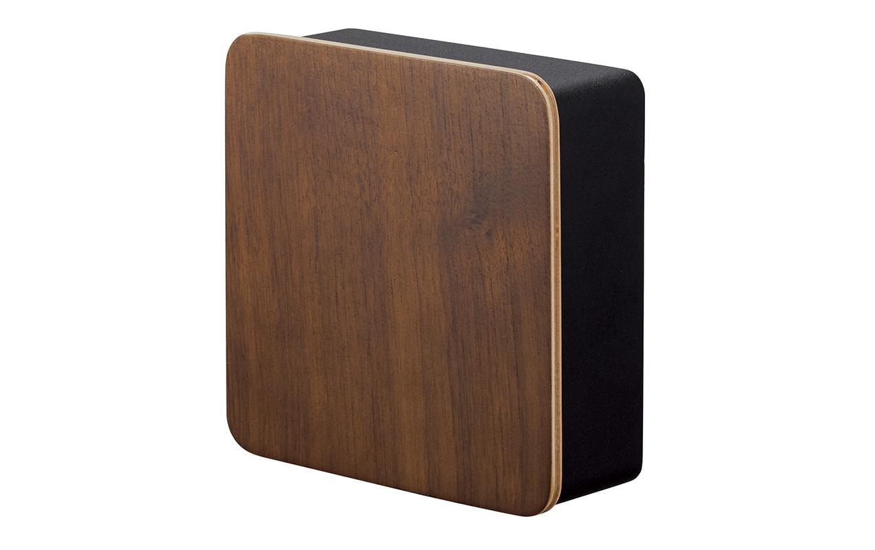 Yamazaki Schlüsselkasten Rin, 5 Haken, magnetisch, Sperrholz/Stahl, schwarz/Holz – Wandmontage