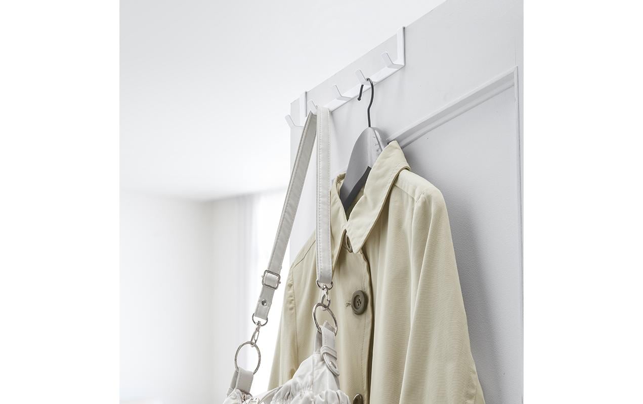 Yamazaki Wandgarderobe 5 Haken – Stahl – Weiss – 300 × 60 × 70 mm