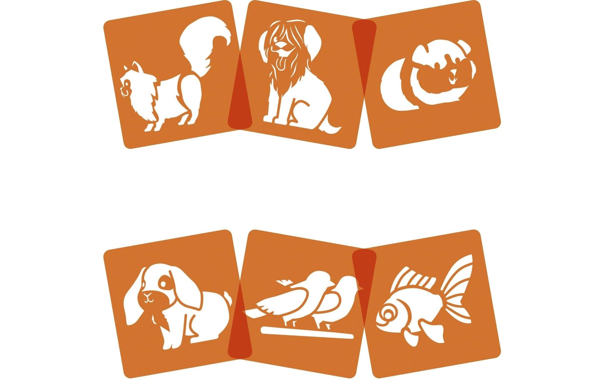 Avenue Mandarine Schablonen-Set – Haustiere, 145 × 145 mm, Kunststoff, Set, 6-teilig, zum Basteln