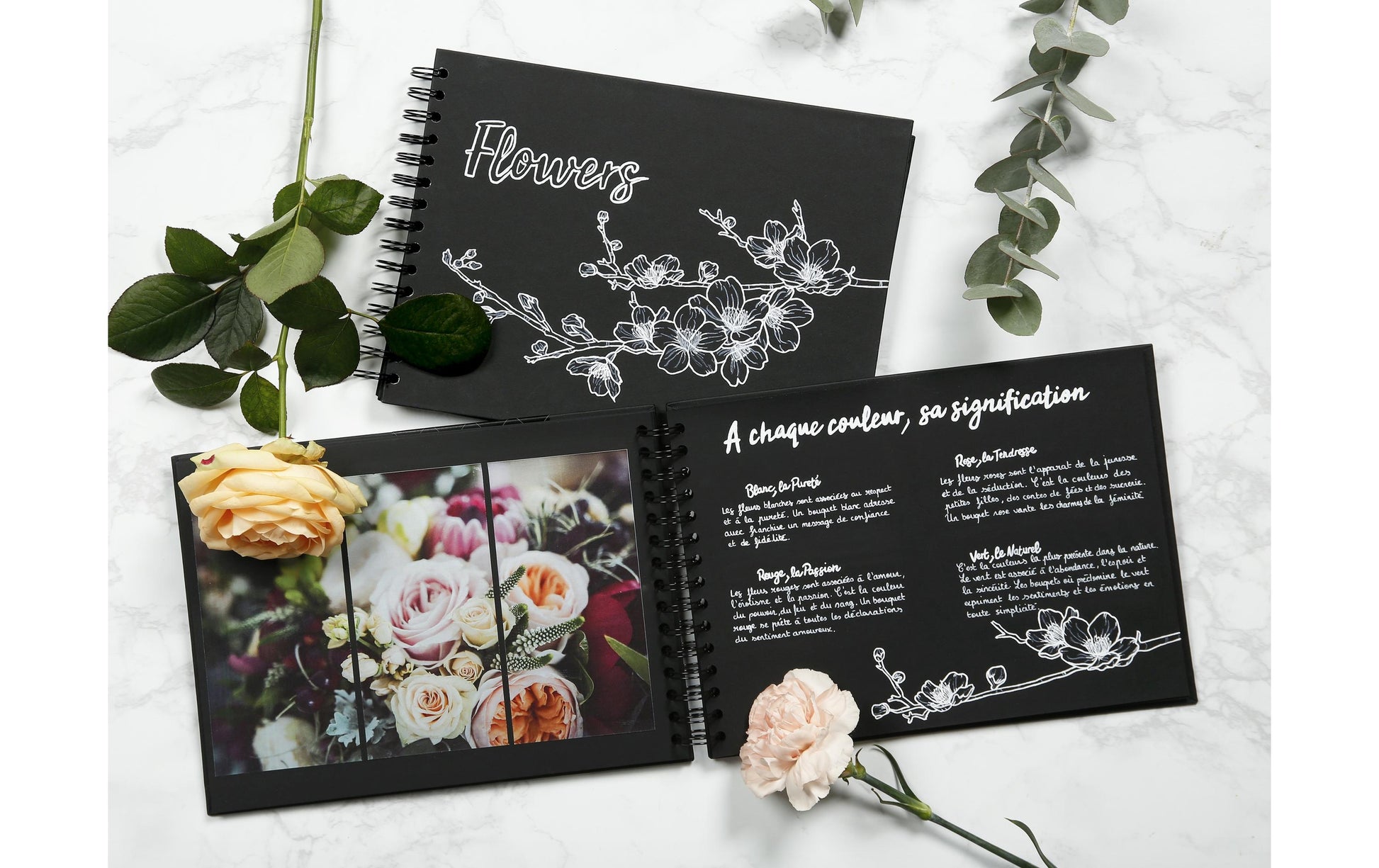 Clairefontaine Fotobuch, Spiralbindung, 80 Seiten, Schwarz, 27 × 20 cm, 200 g/m², zum Personalisieren