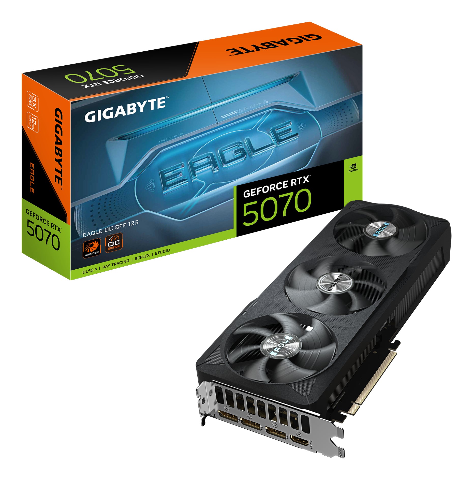 GIGABYTE GeForce RTX 5070 EAGLE OC-12G – PCIe Grafikkarte – 3×DP 2.1a, 1×HDMI 2.1b, PCIe 5.0, 1×16‑pin