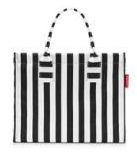 Reisenthel Stofftasche, Polyester, Motiv Summerstripes Schwarz, 420×350×170 mm