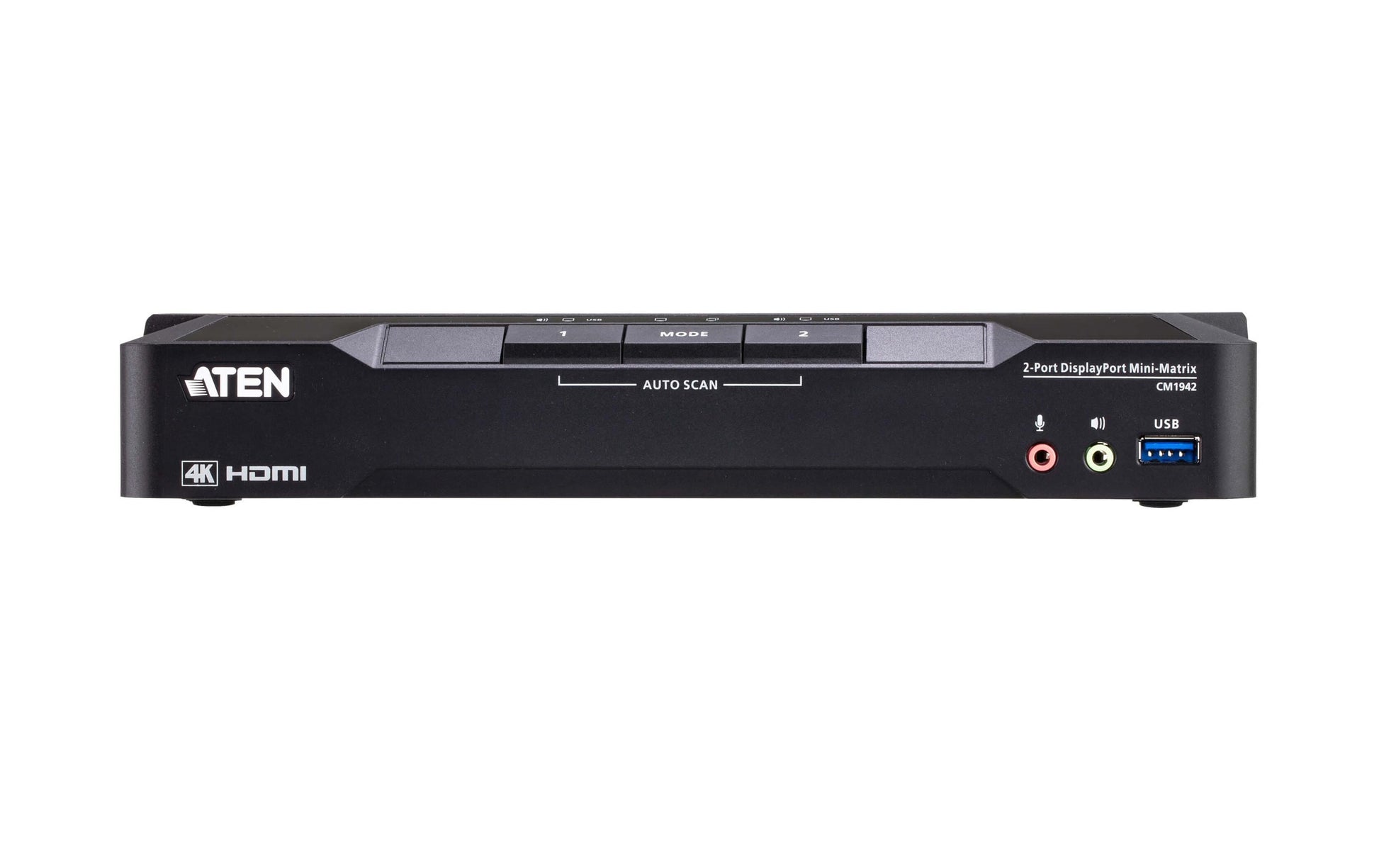 ATEN CM1942 – KVM-Switch 2×1, DisplayPort/HDMI/USB 3.2 Gen 1, 4K (4096 × 2160), 5 Gbit/s, HDCP