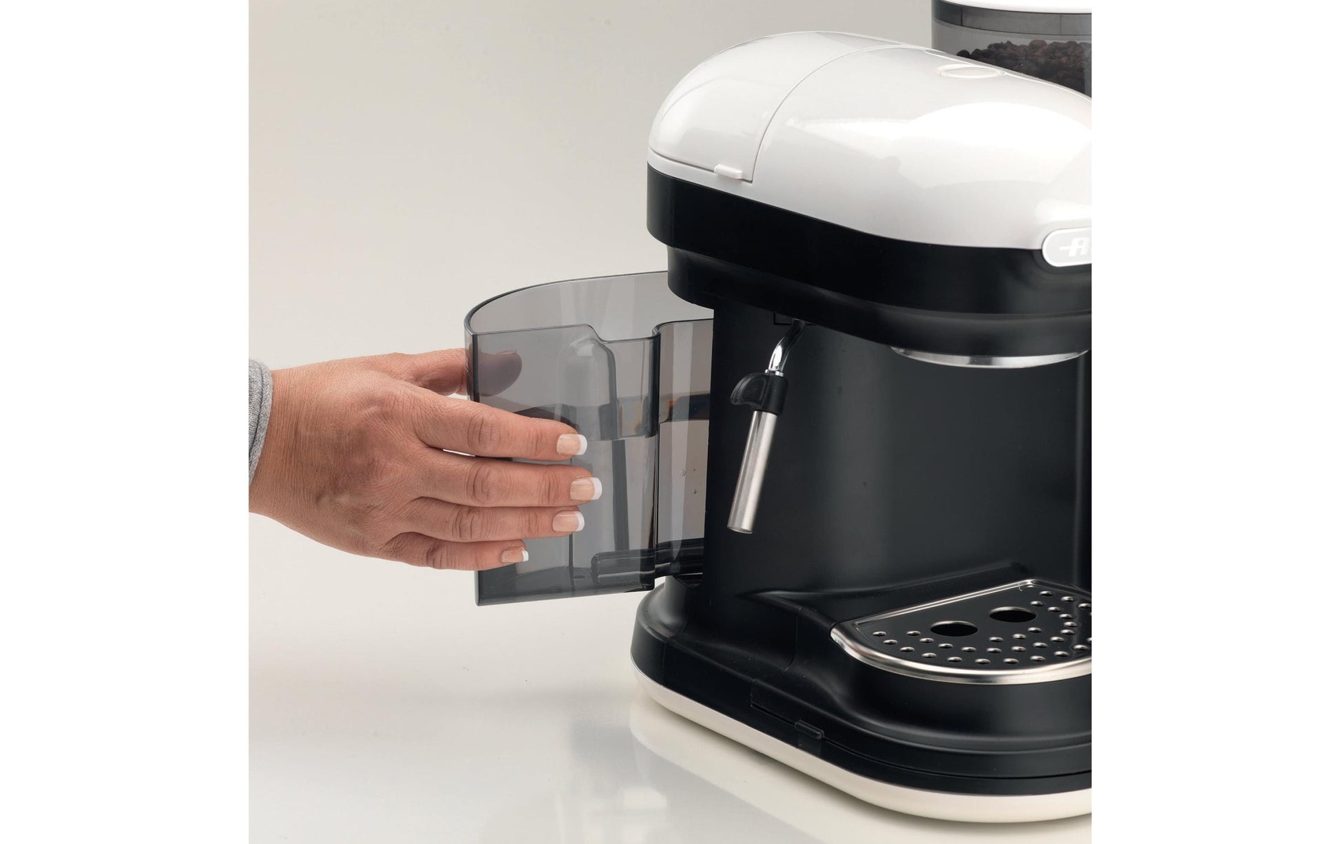 Ariete Espressomaschine ARI-1318-MOD-WH – 0,8 l, Mahlwerk & Milchaufschäumer, 1080 W – Weiss