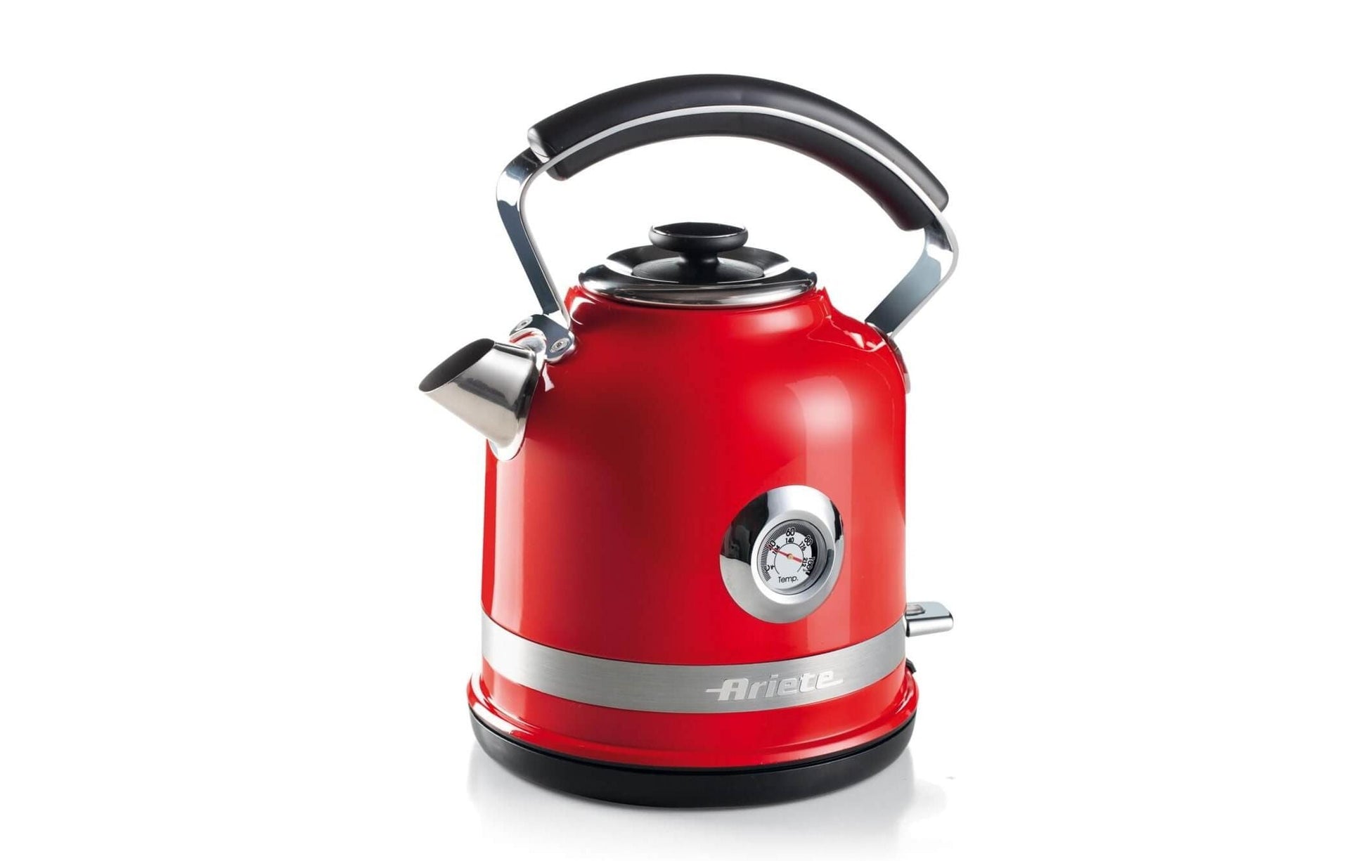 Ariete Wasserkocher – 1,5 l, Edelstahl, Rot, ARI-2854-MODERNA