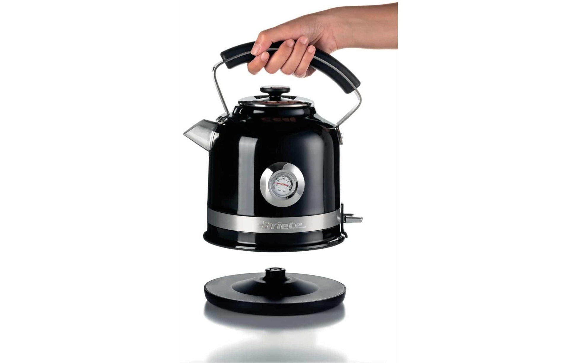 Ariete Wasserkocher – 1,5 l, Edelstahl, Schwarz, ARI-2854-MOD-BK