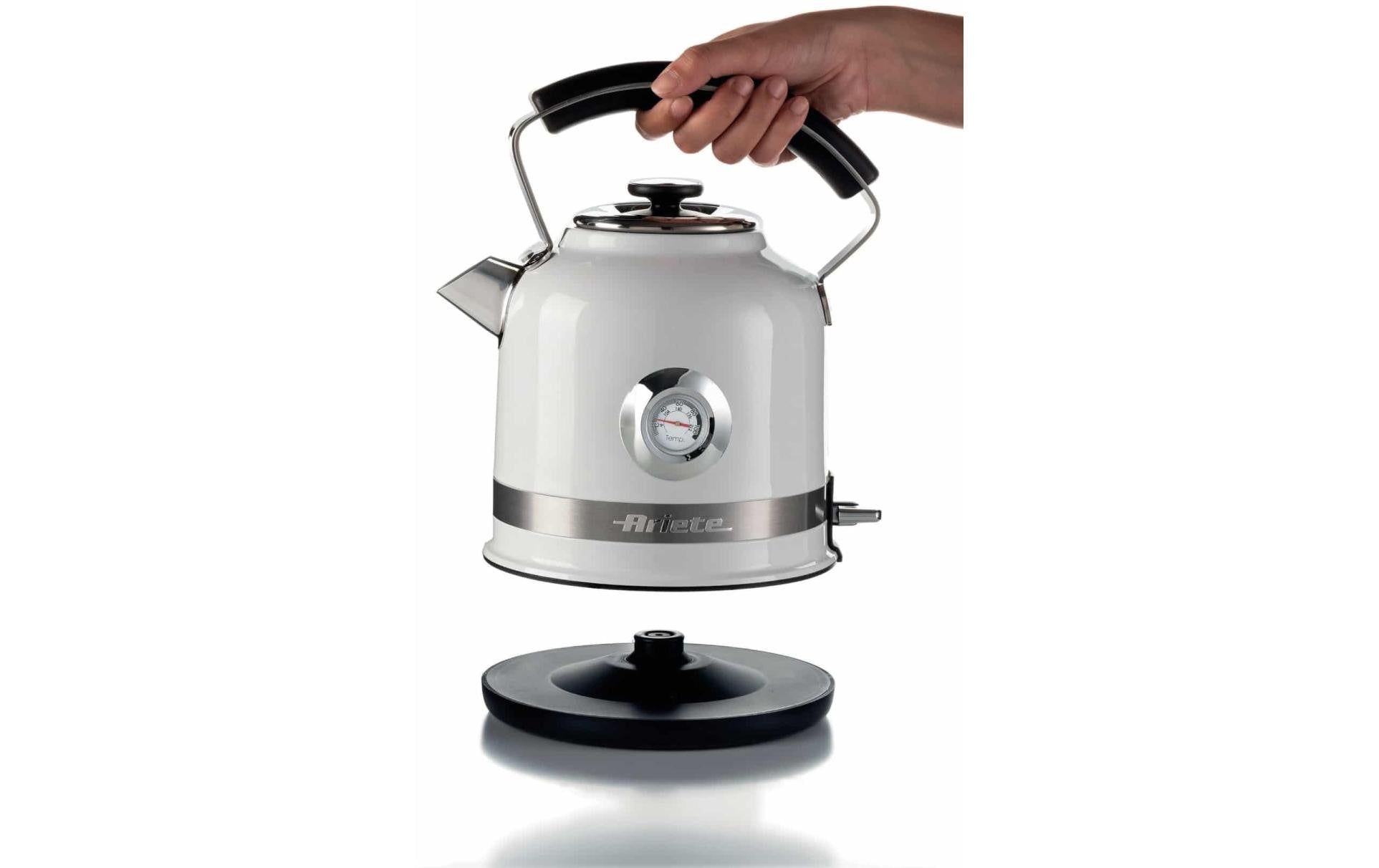 Ariete Wasserkocher – 1,5 l, Edelstahl, Weiss, ARI-2854-MOD-WH