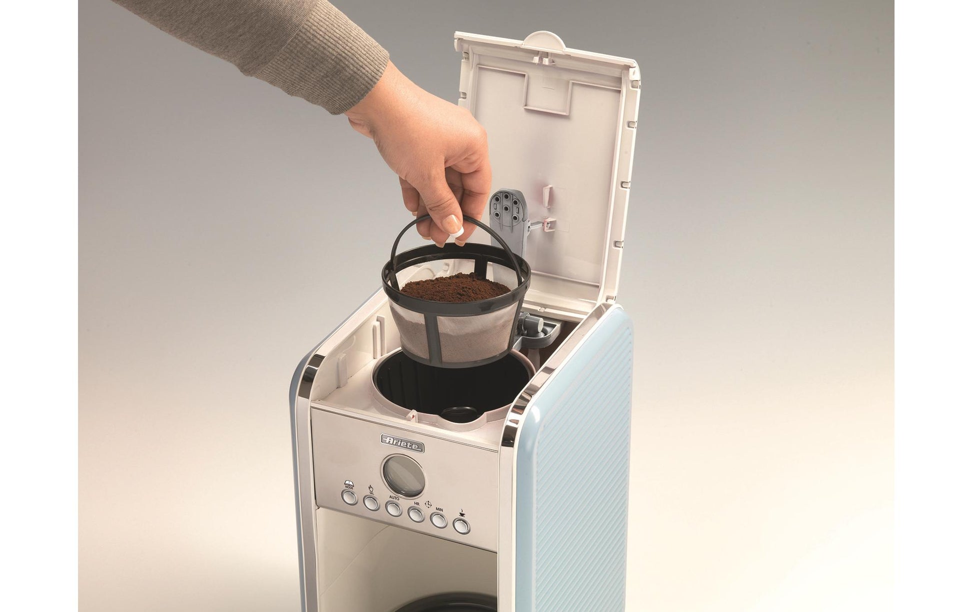 Ariete Filterkaffeemaschine 1342/03 – 12 Tassen, 1,5 l Wassertank, 1100 W – Blau