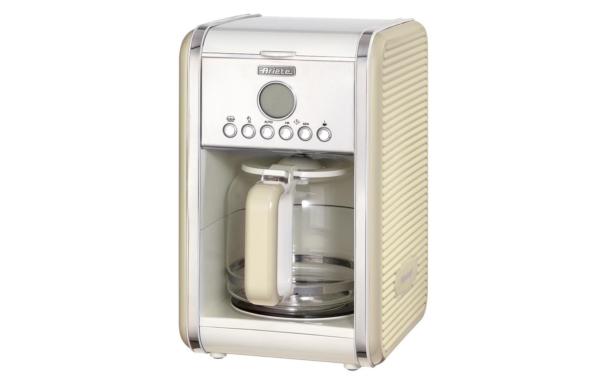 Ariete Filterkaffeemaschine – 12 Tassen, 1,5 l, Karaffe, Beige