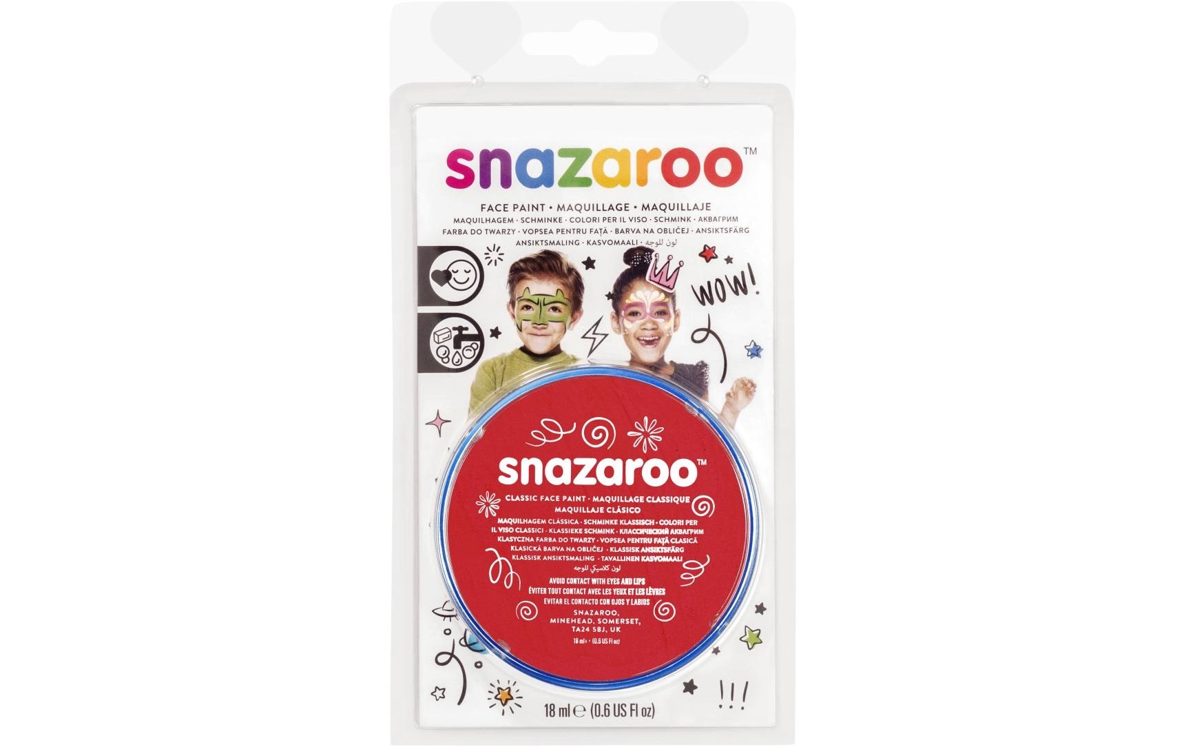 Snazaroo Schminkfarbe – Leuchtrot – 18 ml – für Gesicht