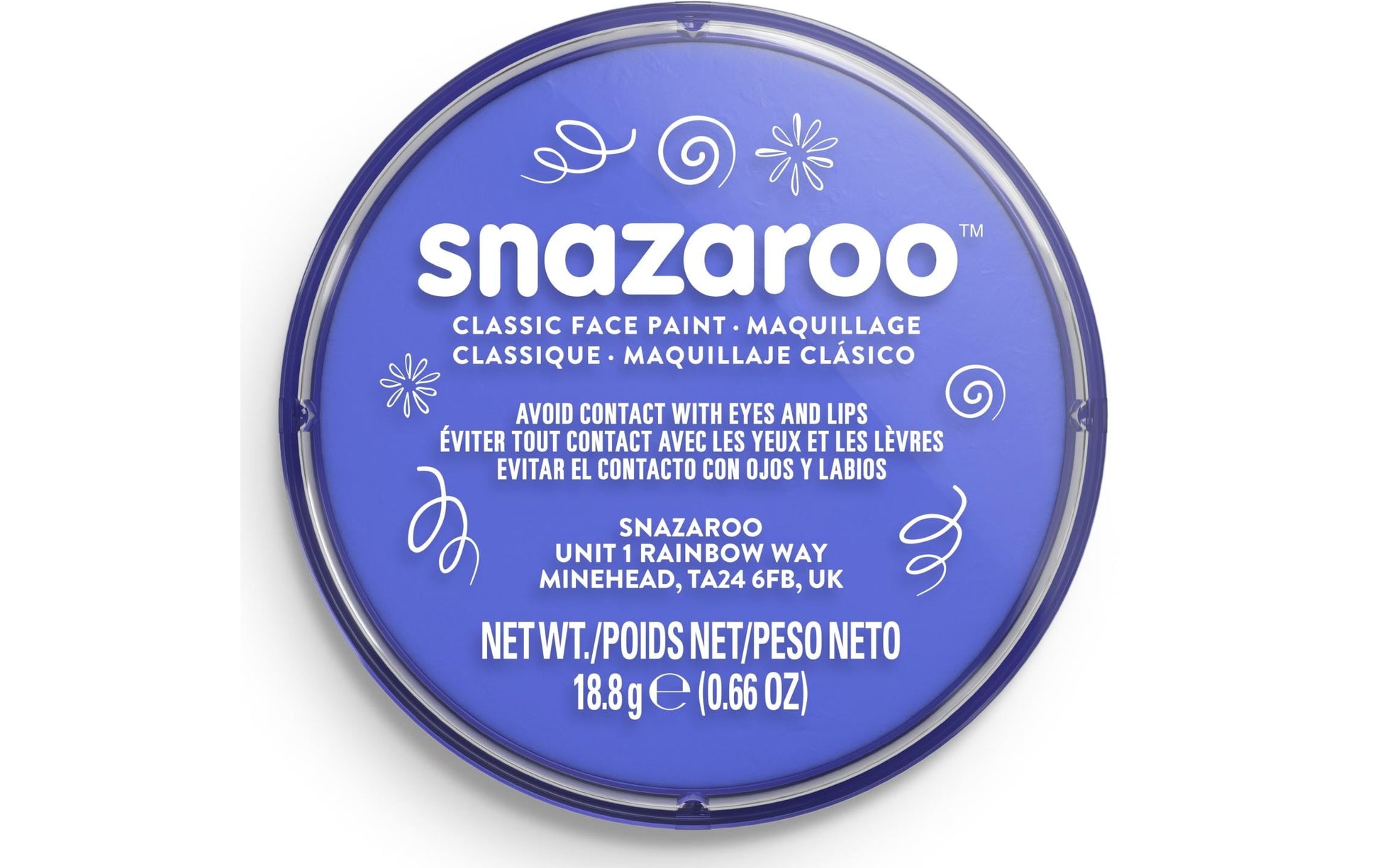 Snazaroo Schminkfarbe – für sensible Haut, wasserbasiert – 18 ml – Himmelblau