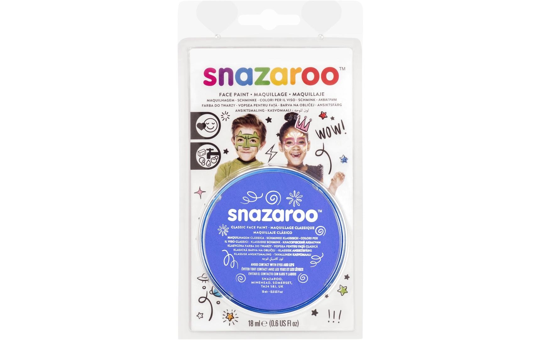 Snazaroo Schminkfarbe – für sensible Haut, wasserbasiert – 18 ml – Himmelblau