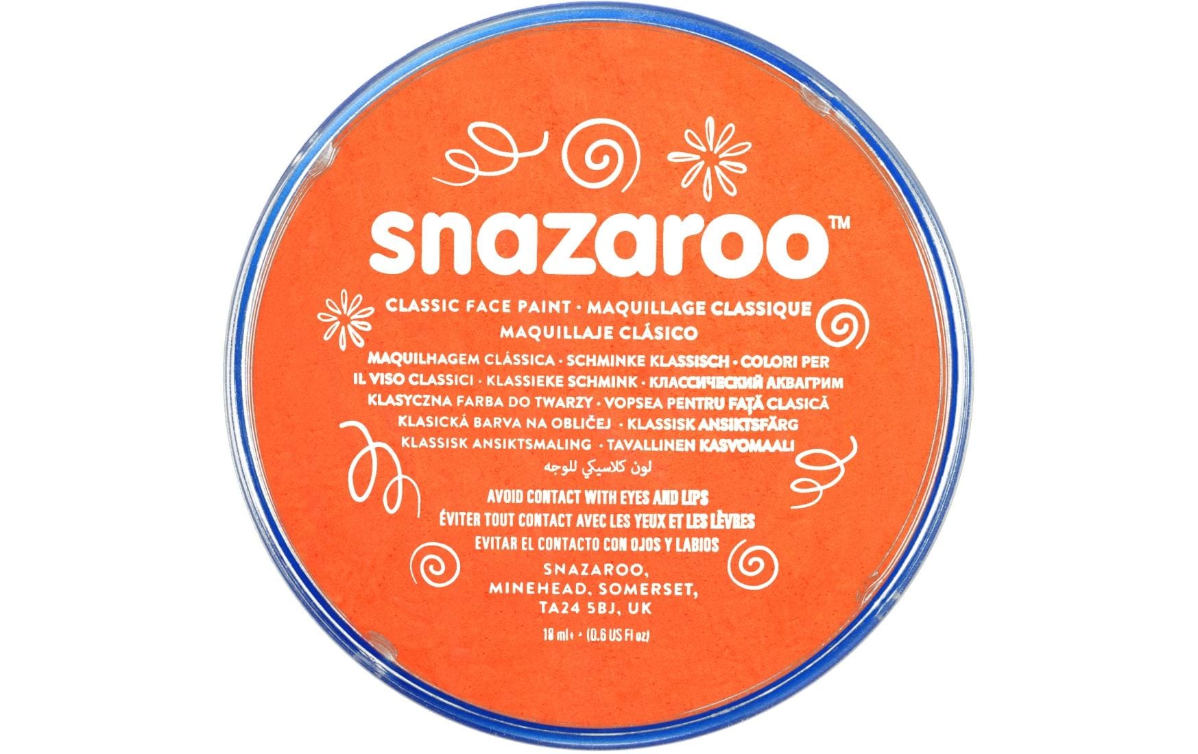 Snazaroo Schminke – Orange – 18 ml – für Gesicht, sensible Haut