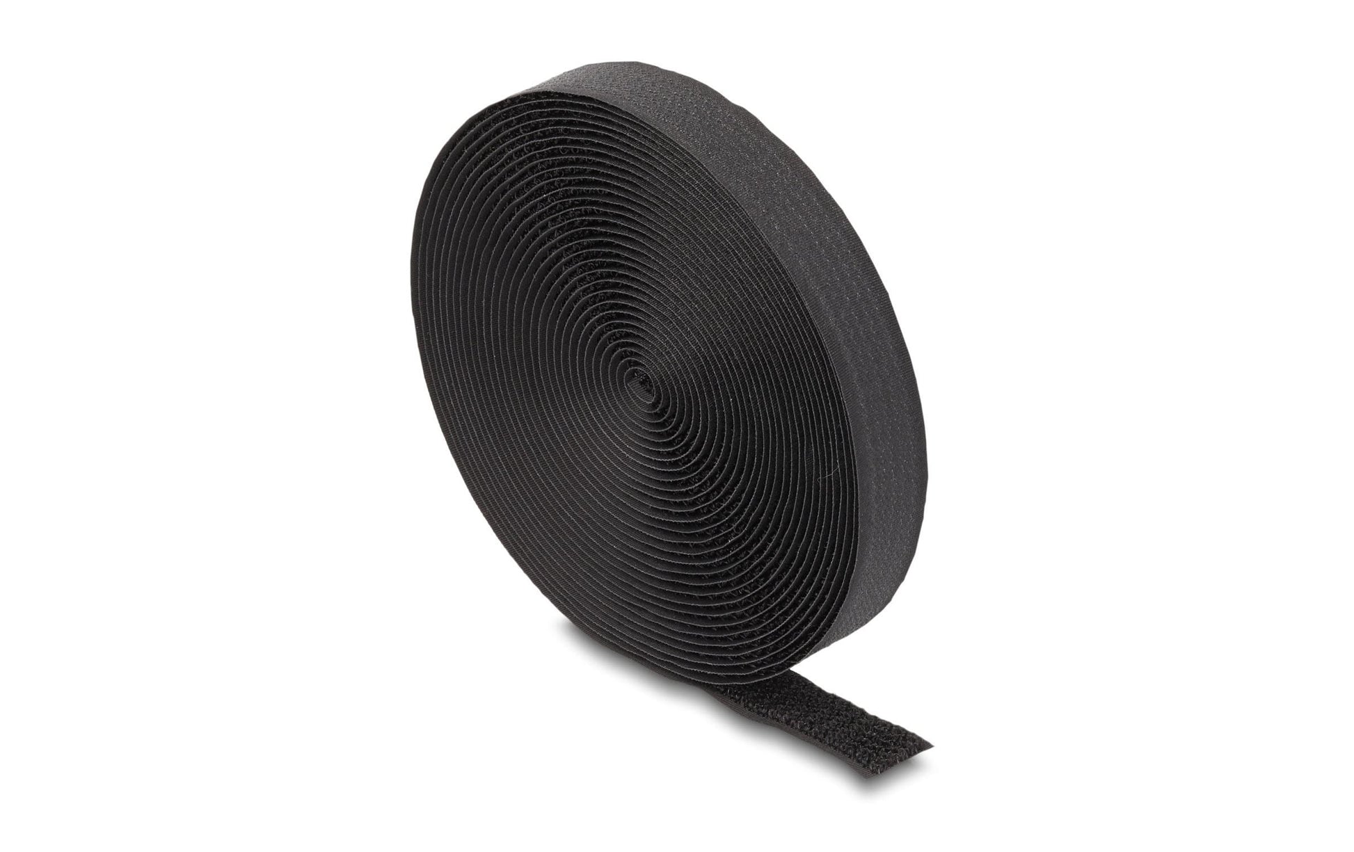 DeLOCK Klettband, 20 mm × 3 m, wiederverwendbar – schwarz