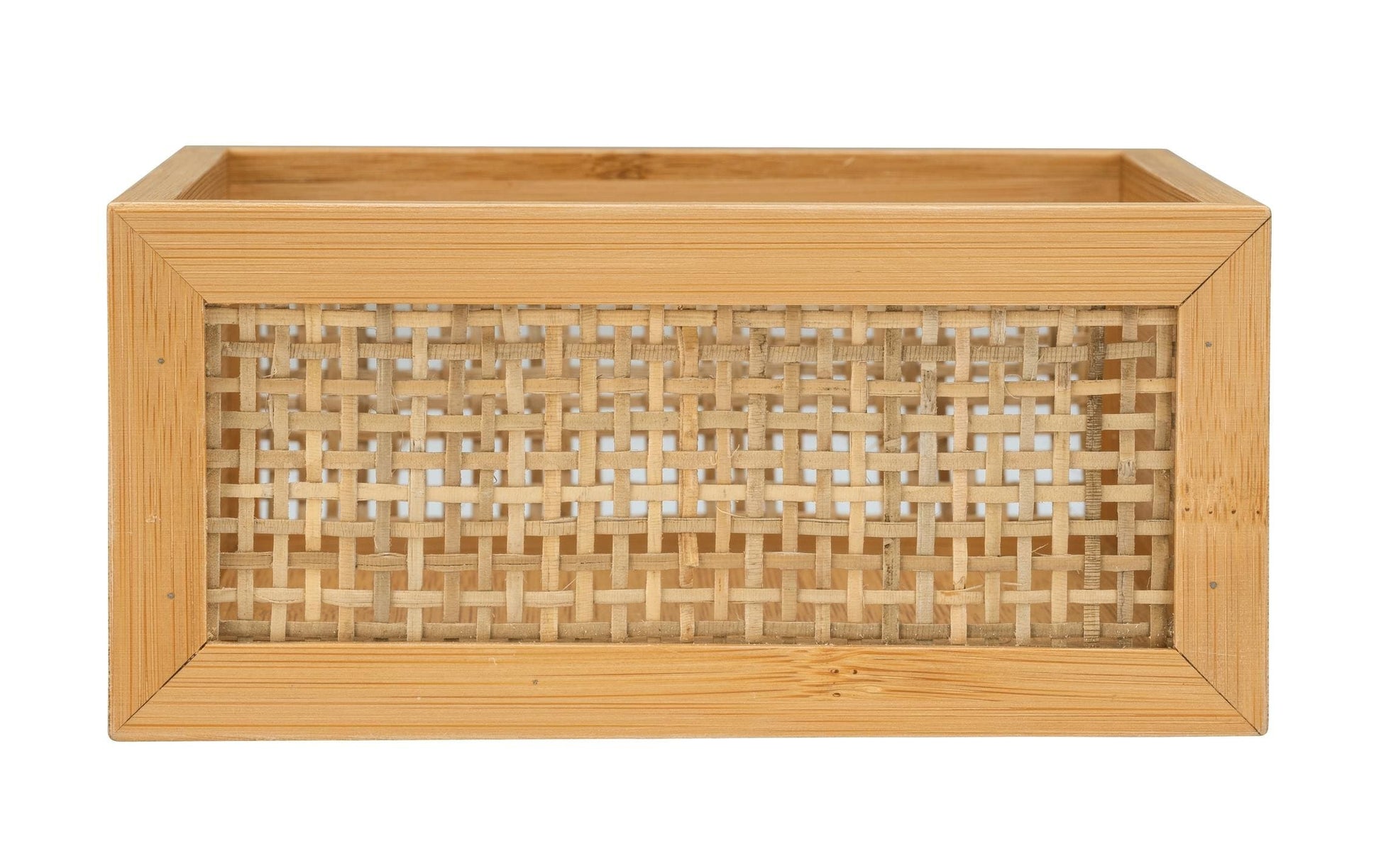 WENKO Aufbewahrungsbox Allegre – Bambus, 15×15×7 cm, Hellbraun