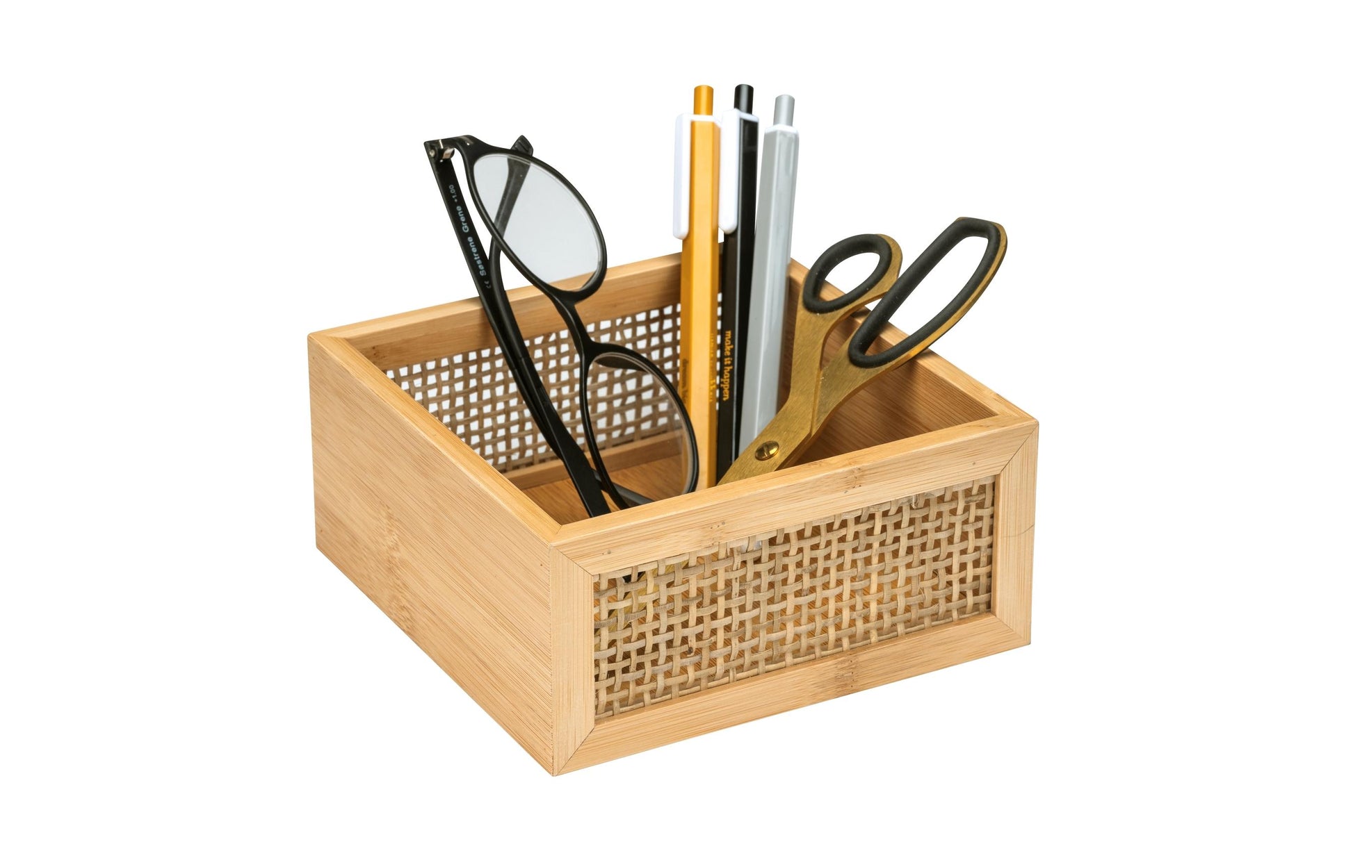 WENKO Aufbewahrungsbox Allegre – Bambus, 15×15×7 cm, Hellbraun