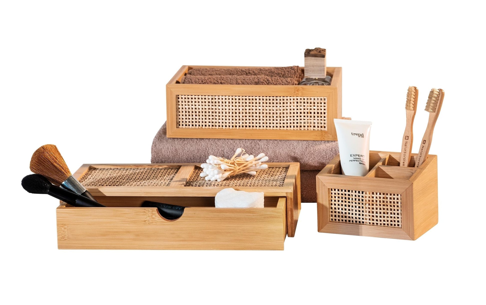 WENKO Allegre Aufbewahrungsbox – Bambus – Hellbraun – 280 × 60 × 140 mm