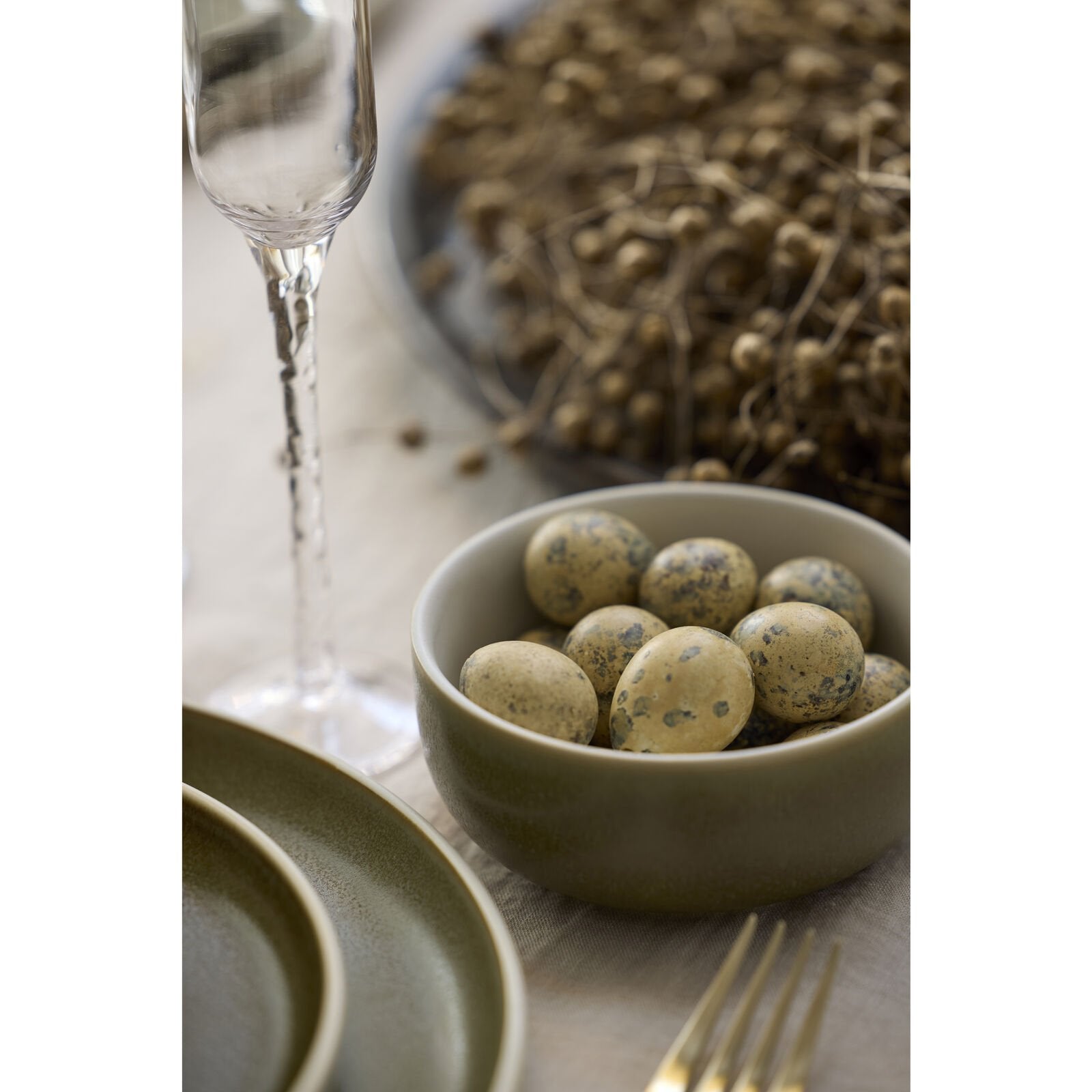 Studio Round Snackschale – Ø 11 cm, Steingut, Grün/Weiss, spülmaschinenfest, mikrowellengeeignet
