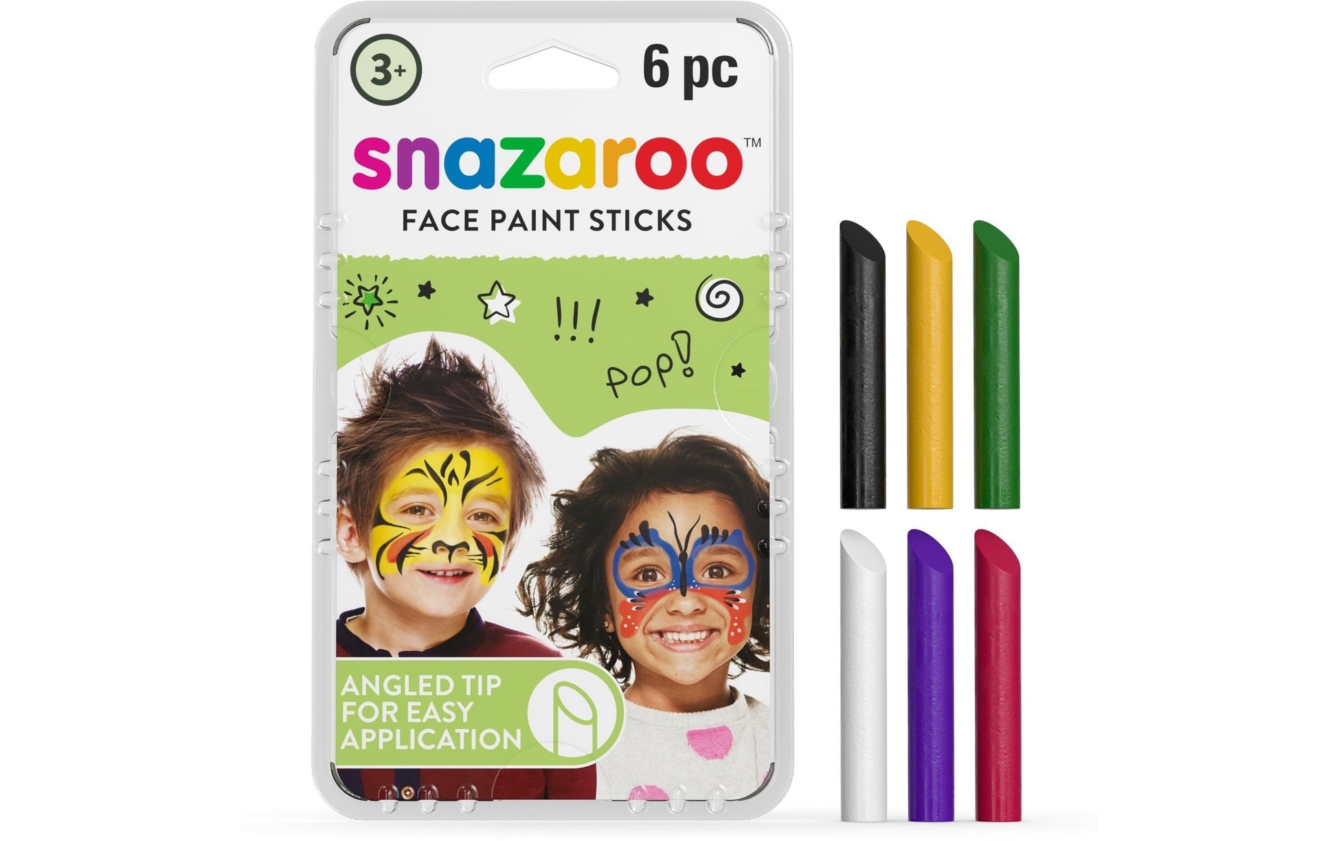 Snazaroo Schminkstifte – für sensible Haut, Farbmix – 6 Stk