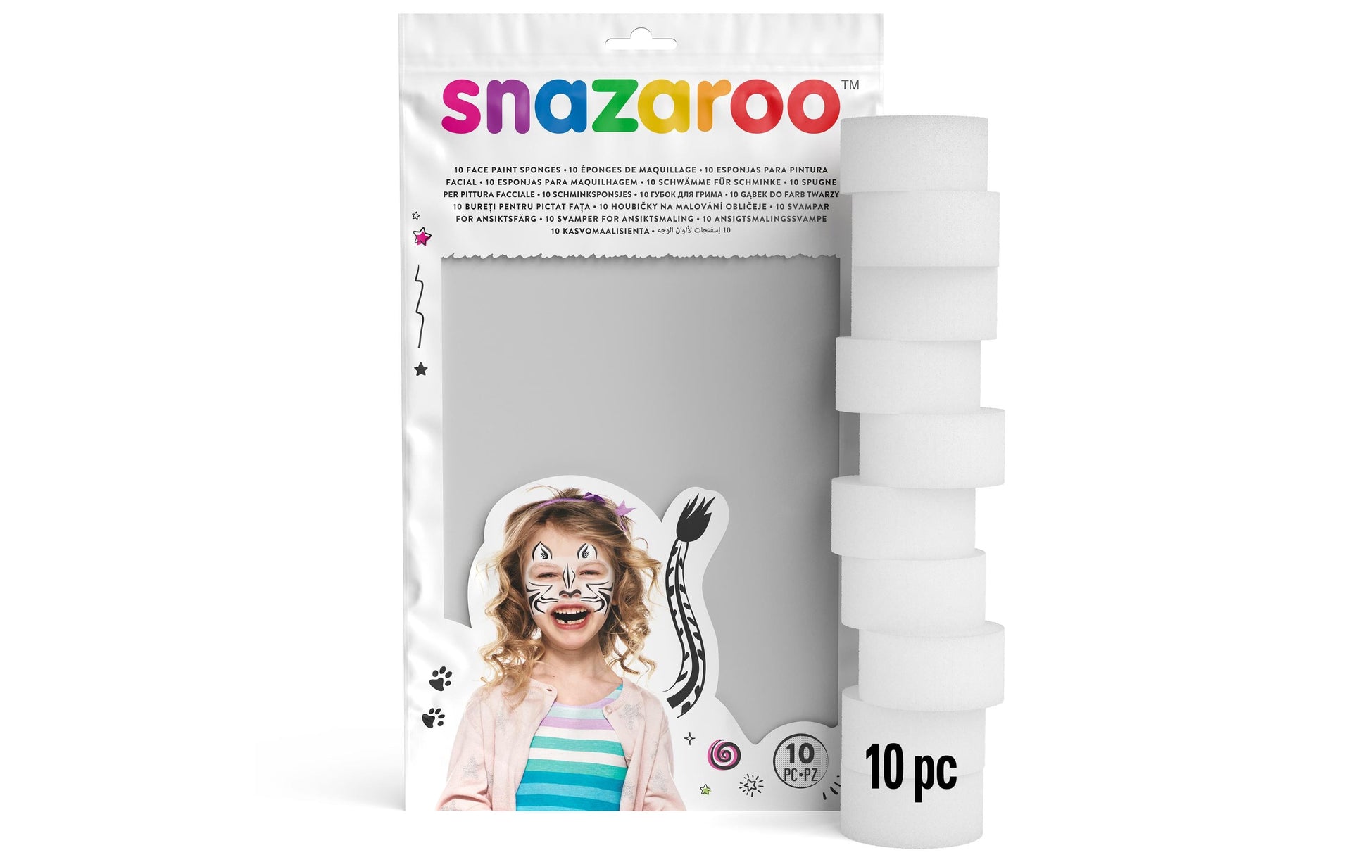 Snazaroo Schminkschwämme – weiss, 10er-Set