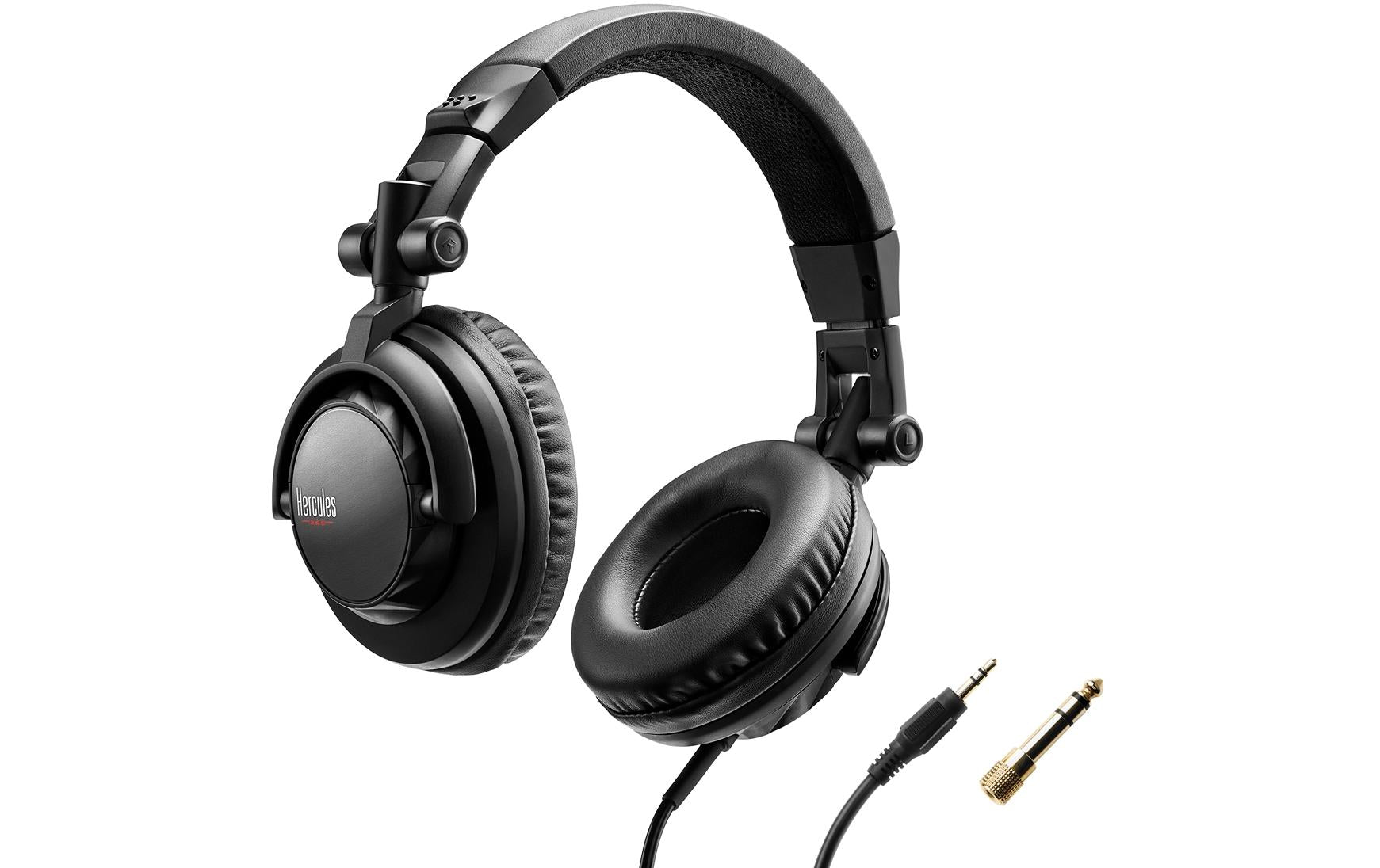 Hercules HDP DJ45 DJ-Kopfhörer – Over-Ear, Kabelgebunden, 3,5 mm Klinke, Schwarz