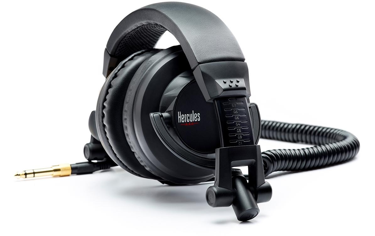 Hercules HDP DJ45 DJ-Kopfhörer – Over-Ear, Kabelgebunden, 3,5 mm Klinke, Schwarz