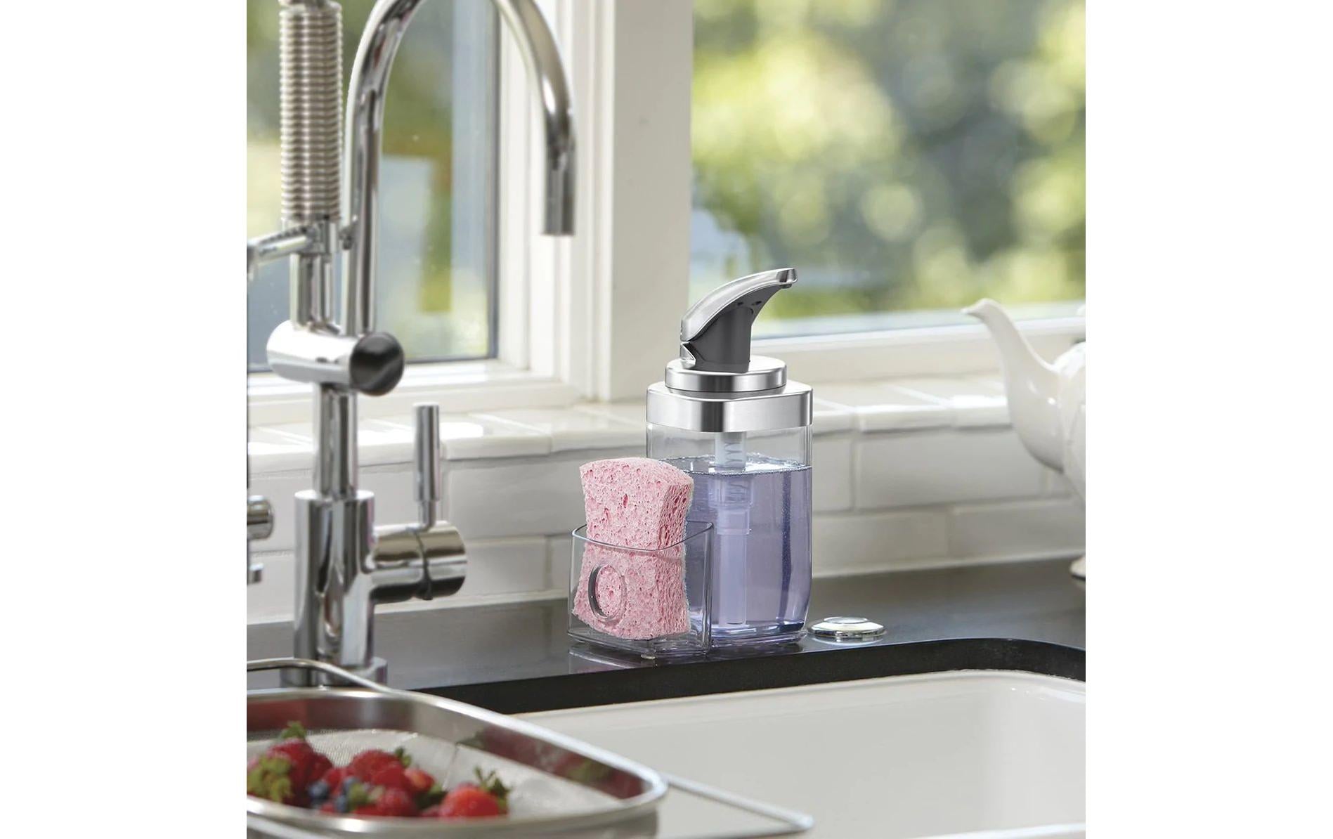 Simplehuman KT1189 Seifenspender – Nickel, Transparent, 650 ml