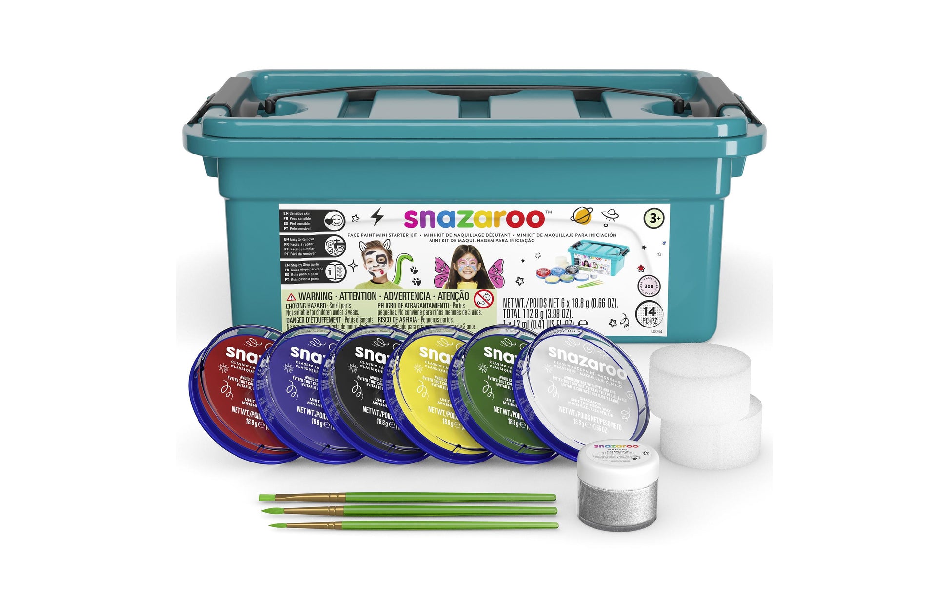 Snazaroo Schminkkoffer Einsteiger – Schminkset – 6 Farben – ab 3 Jahren
