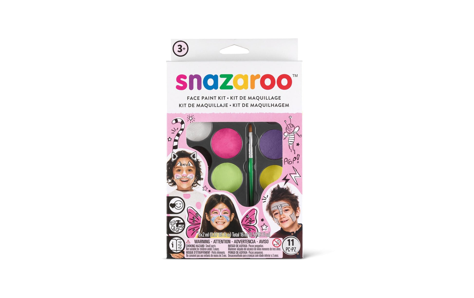 Snazaroo Schminkpalette Mädchen – 8 Farben – 18 ml