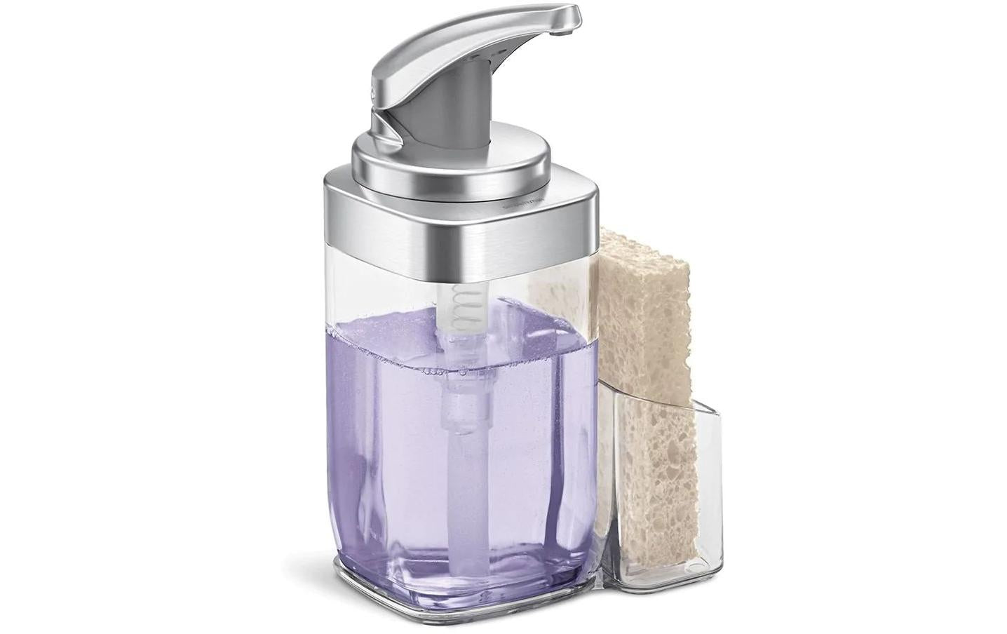 Simplehuman KT1189 Seifenspender – Nickel, Transparent, 650 ml