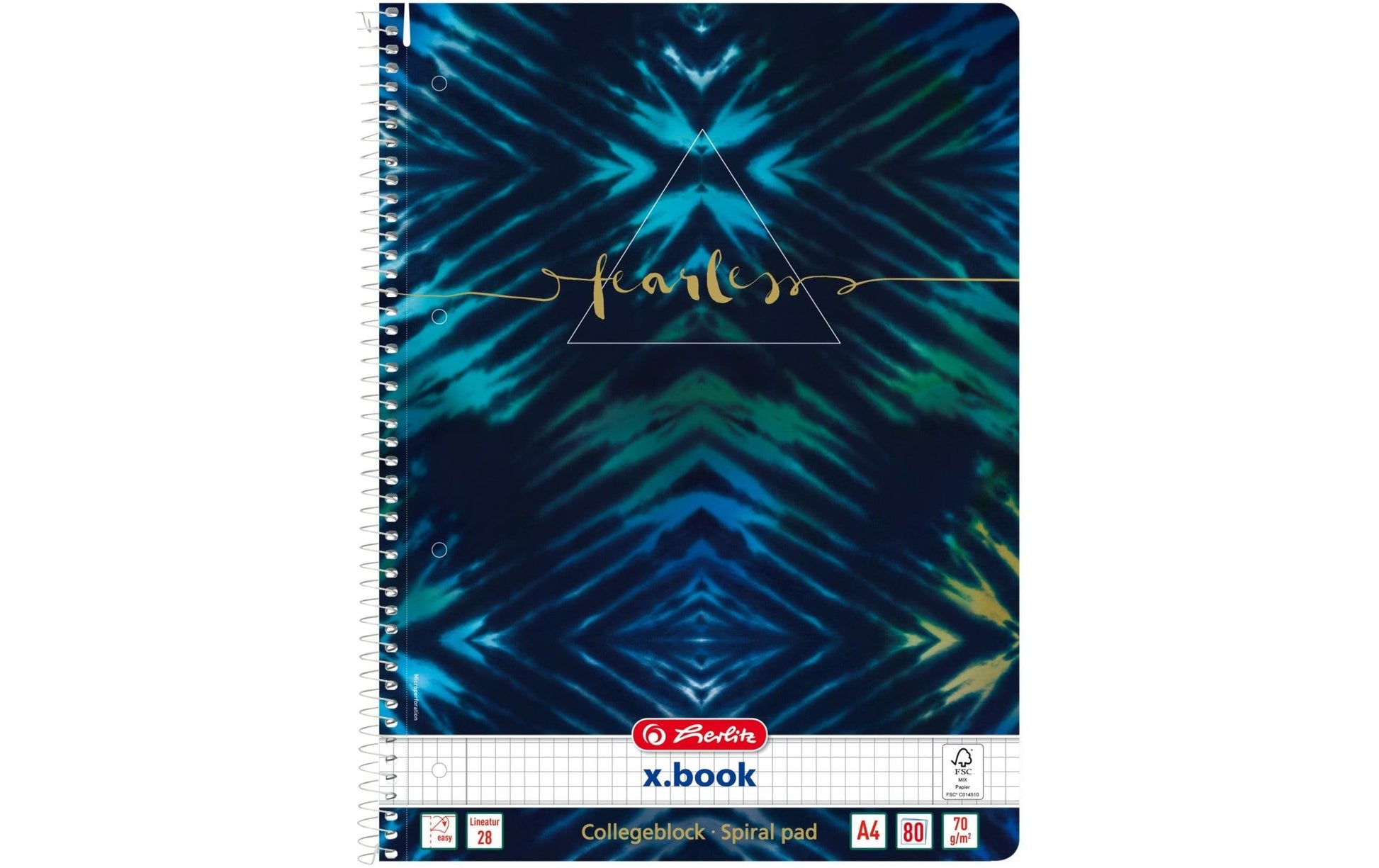 Herlitz Spiralbuch – A4 – 80 Blatt – 70 g/m² – Spiralbindung, mikroperforiert – holzfrei – blau/navy