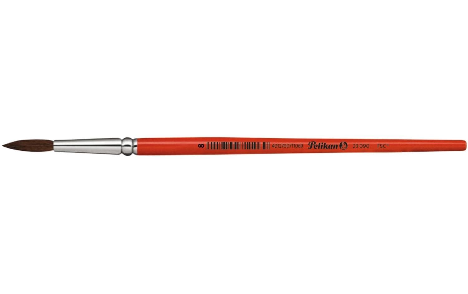 Pelikan Serie 23 – Aquarellpinsel – Rundpinsel, Grösse 8, Ponyhaar, Orange, 1 Stück, FSC-zertifiziert